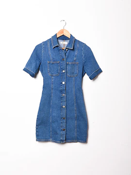 Vestido camisero denim petite