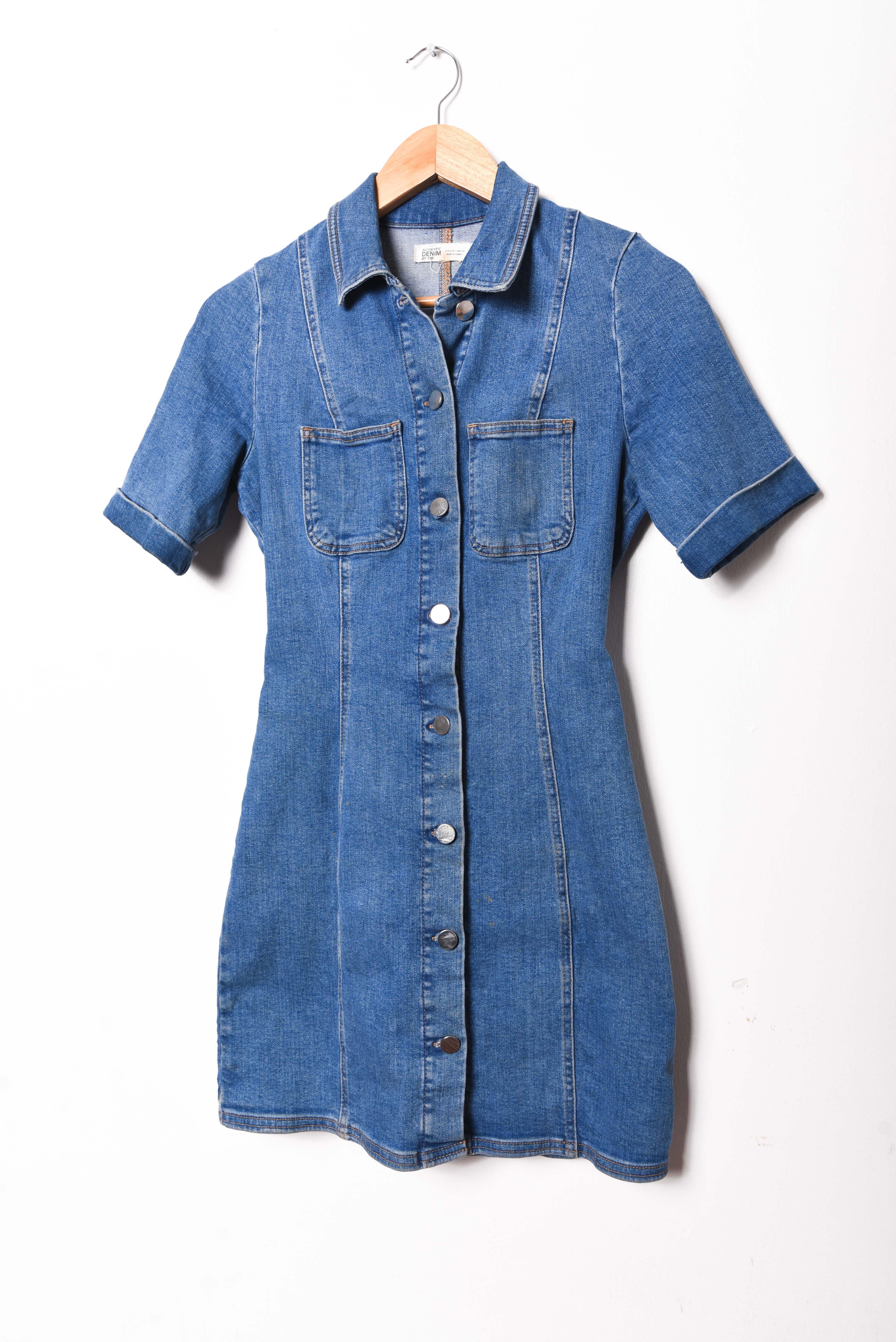 Vestido camisero denim petite