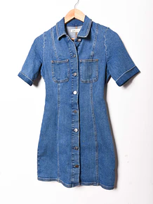 Vestido camisero denim petite