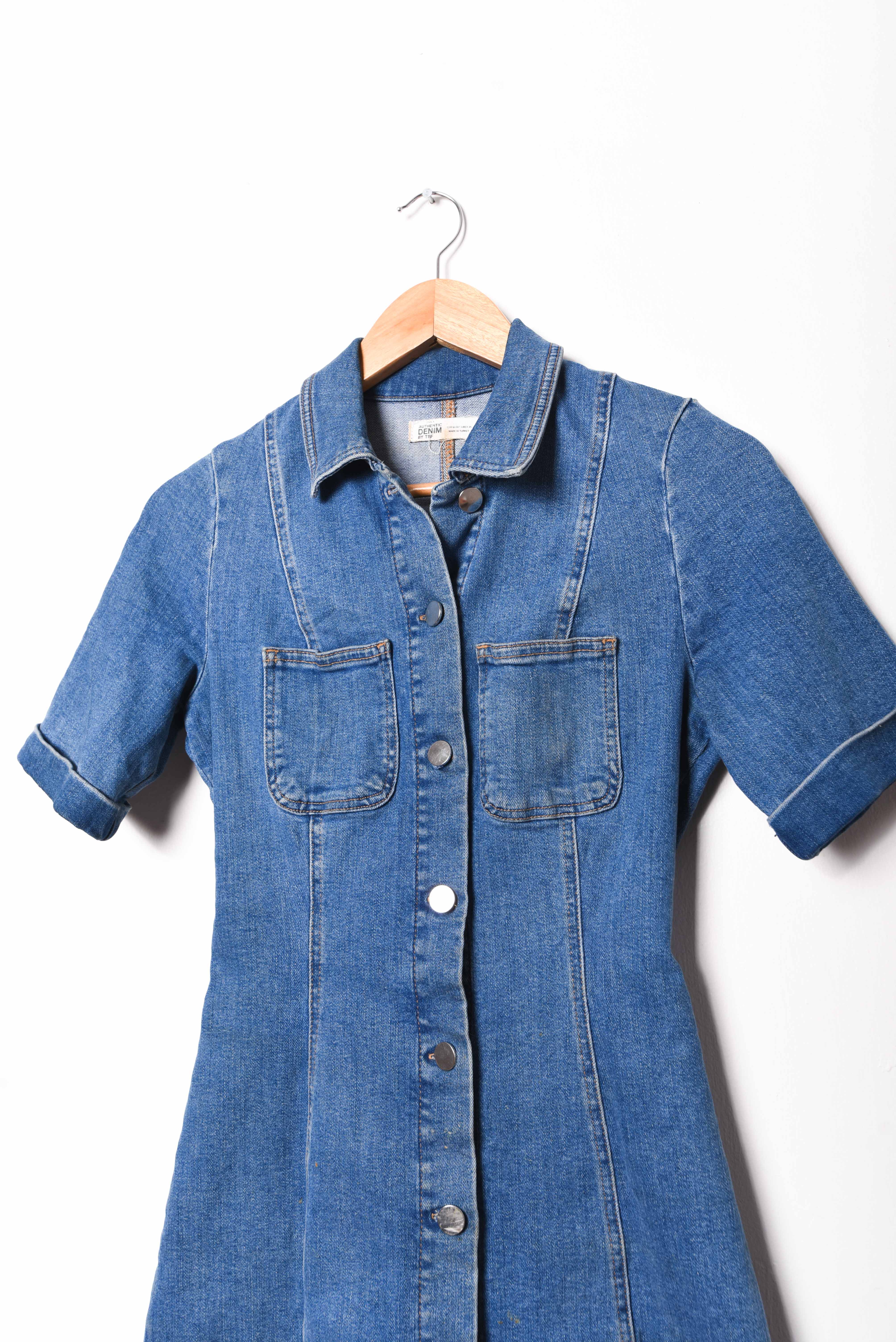 Vestido camisero denim petite