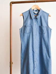 Vestido vintage camisero midi