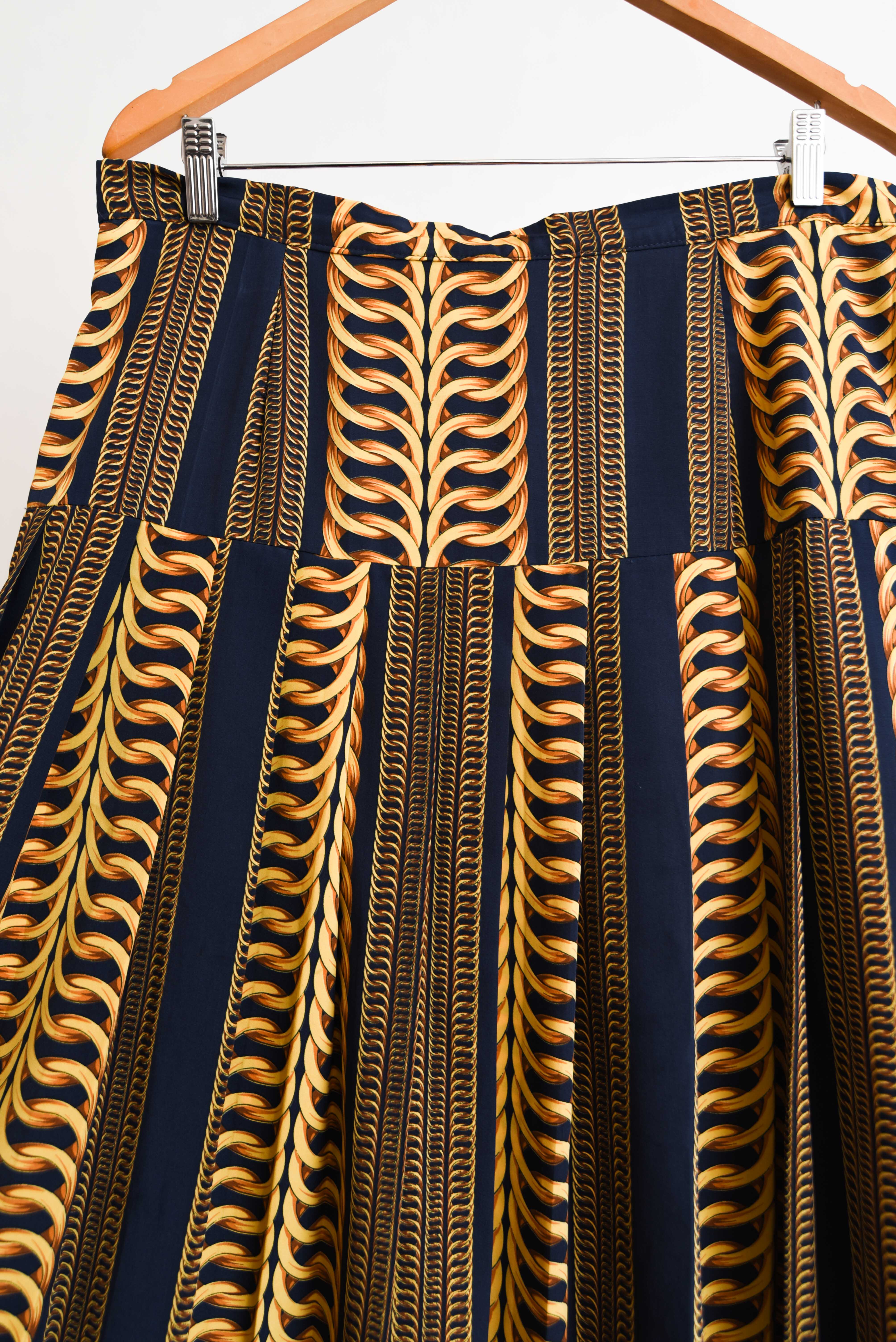Falda midi azul cadenas