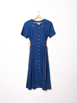Maxi vestido camisero denim 90s