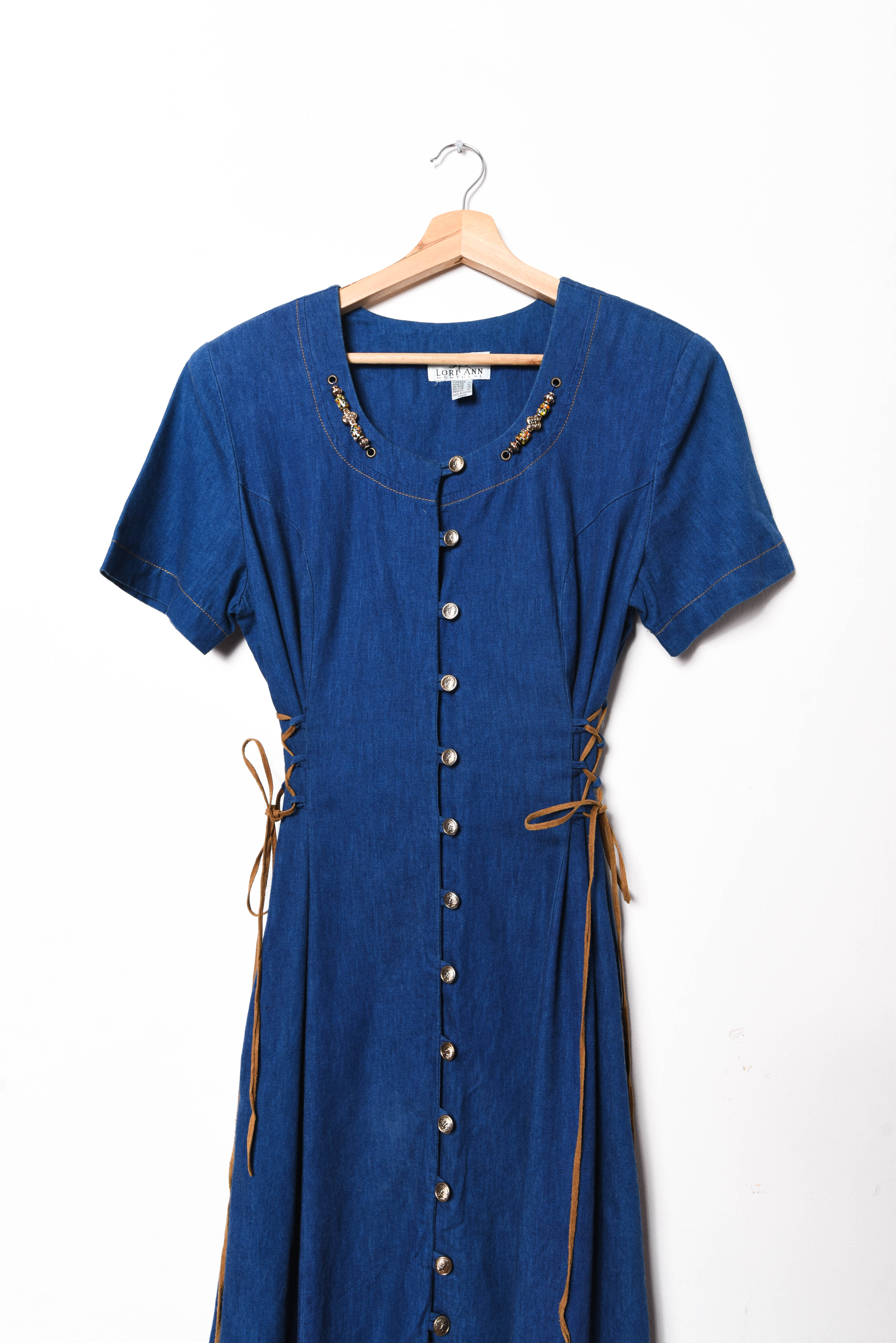 Maxi vestido camisero denim 90s