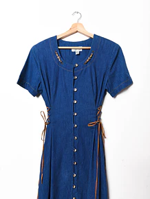 Maxi vestido camisero denim 90s