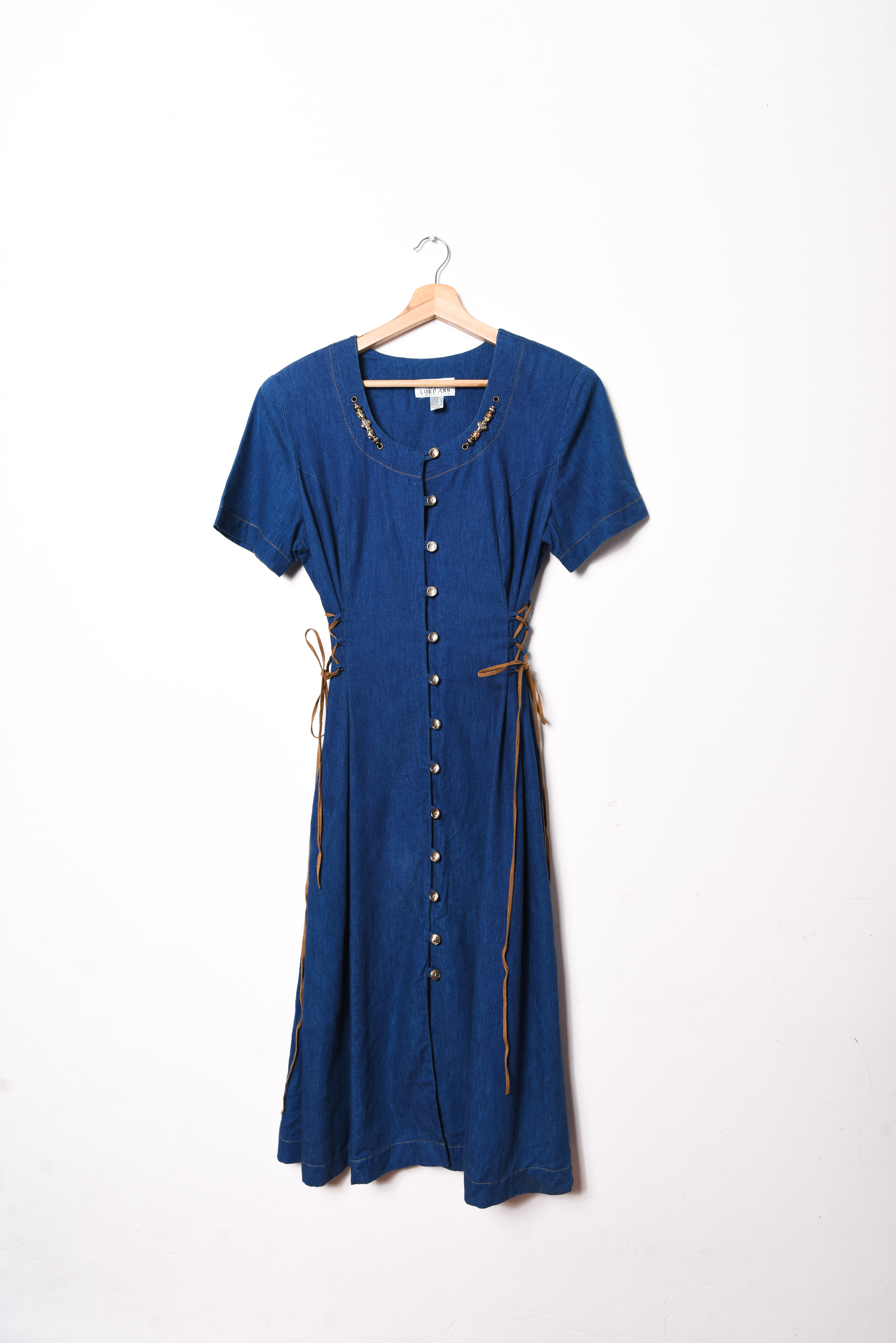 Maxi vestido camisero denim 90s