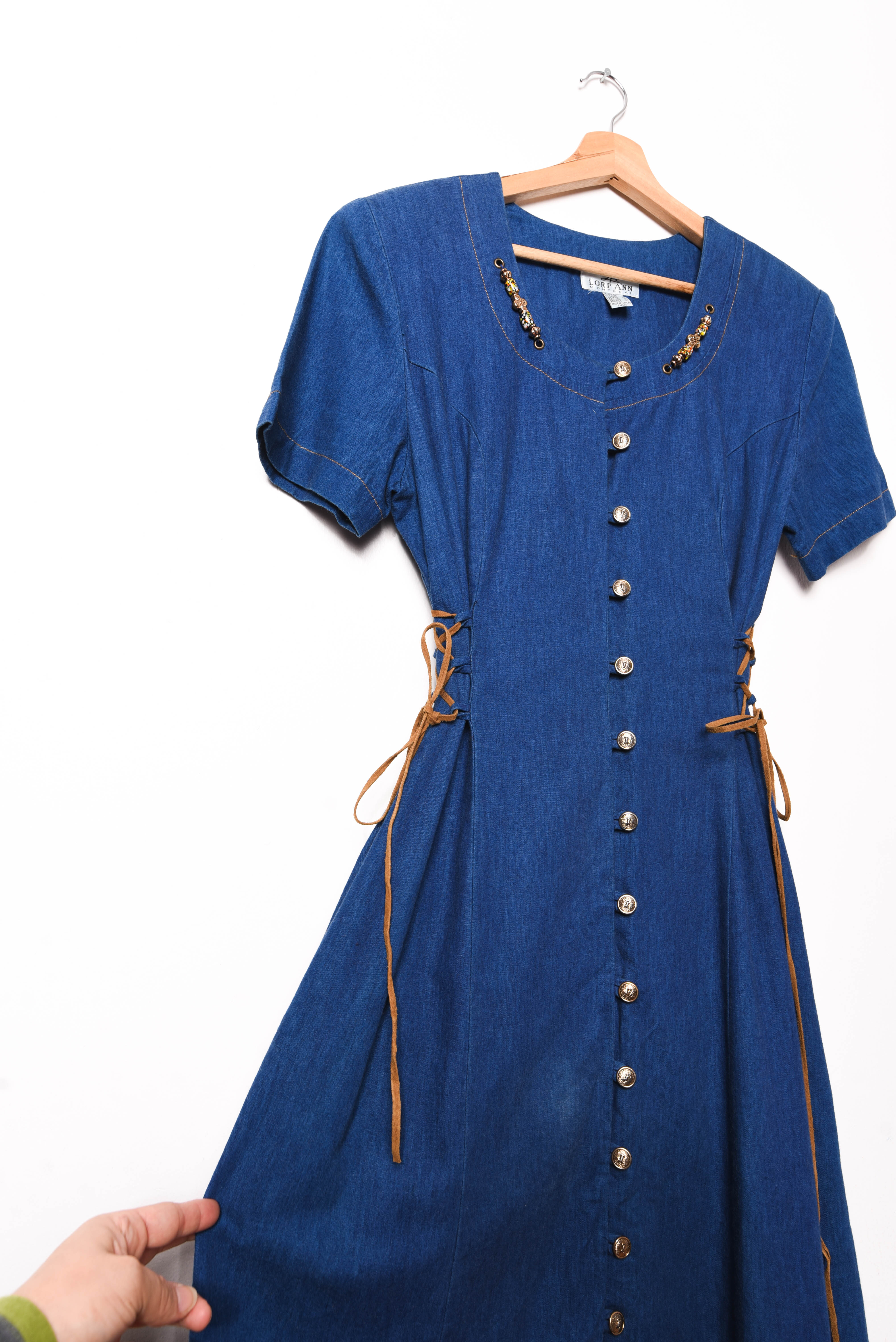 Maxi vestido camisero denim 90s