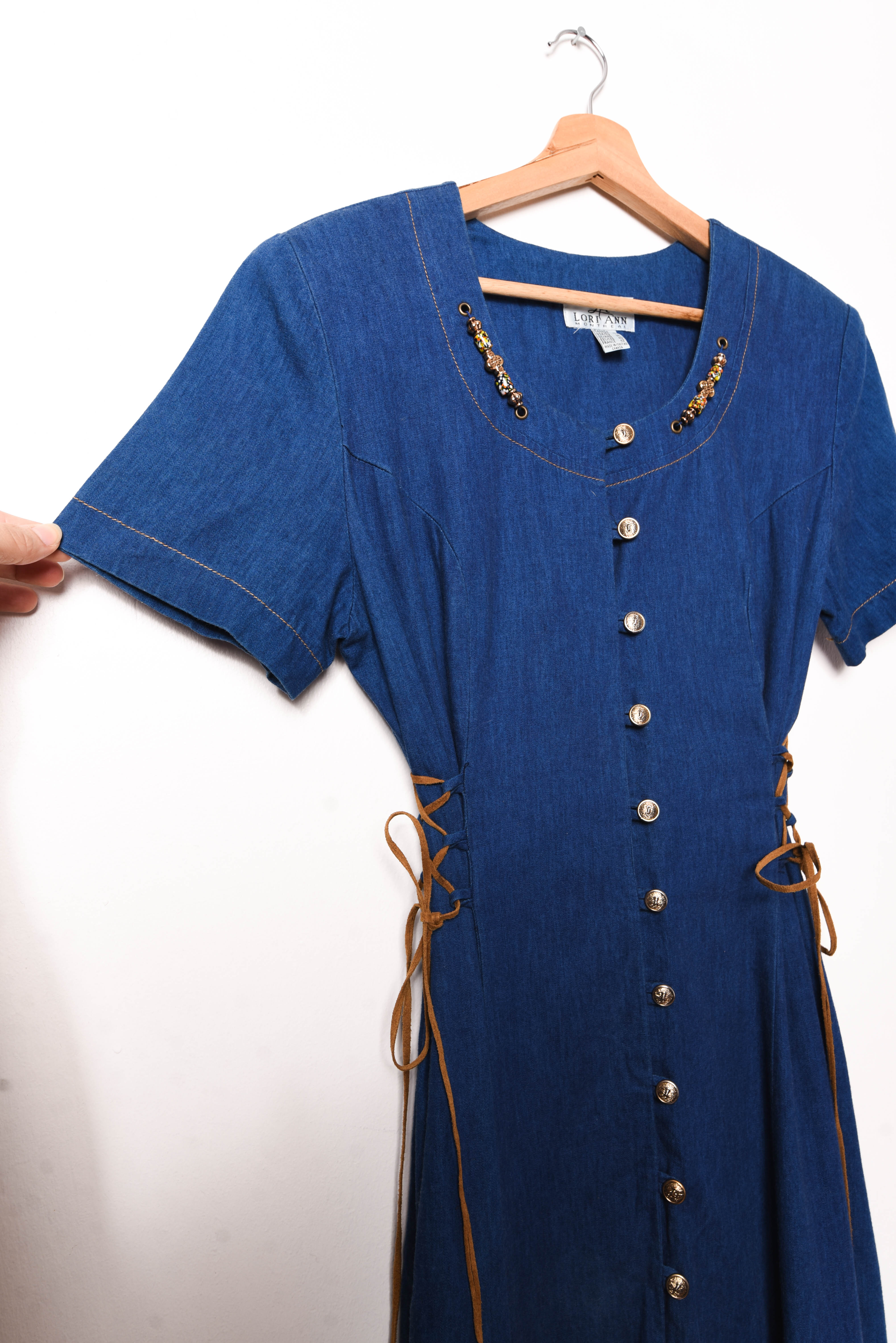 Maxi vestido camisero denim 90s