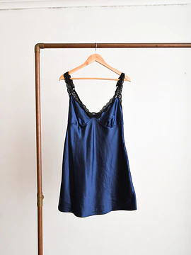 Slipdress azul satín