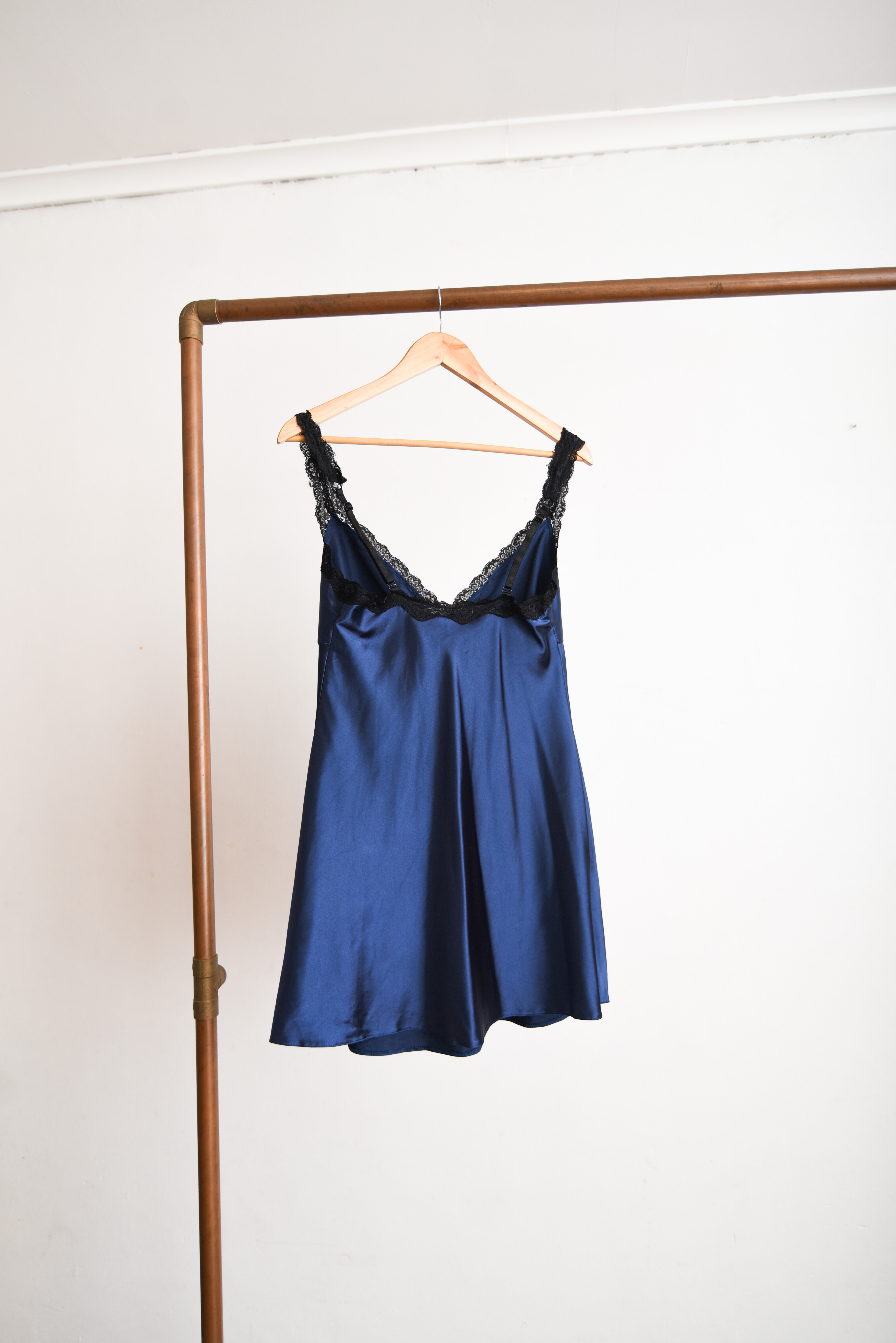 Slipdress azul satín