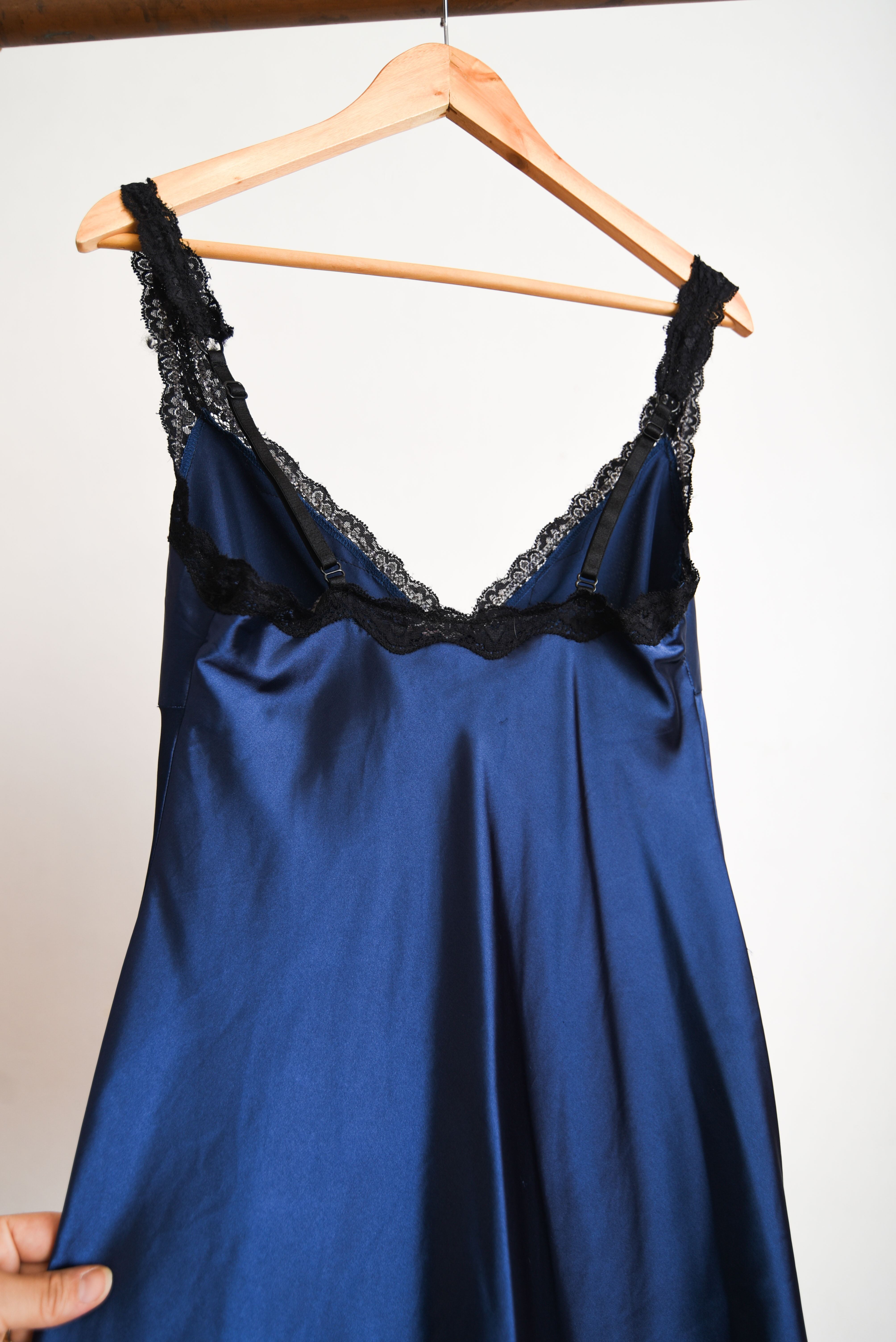 Slipdress azul satín