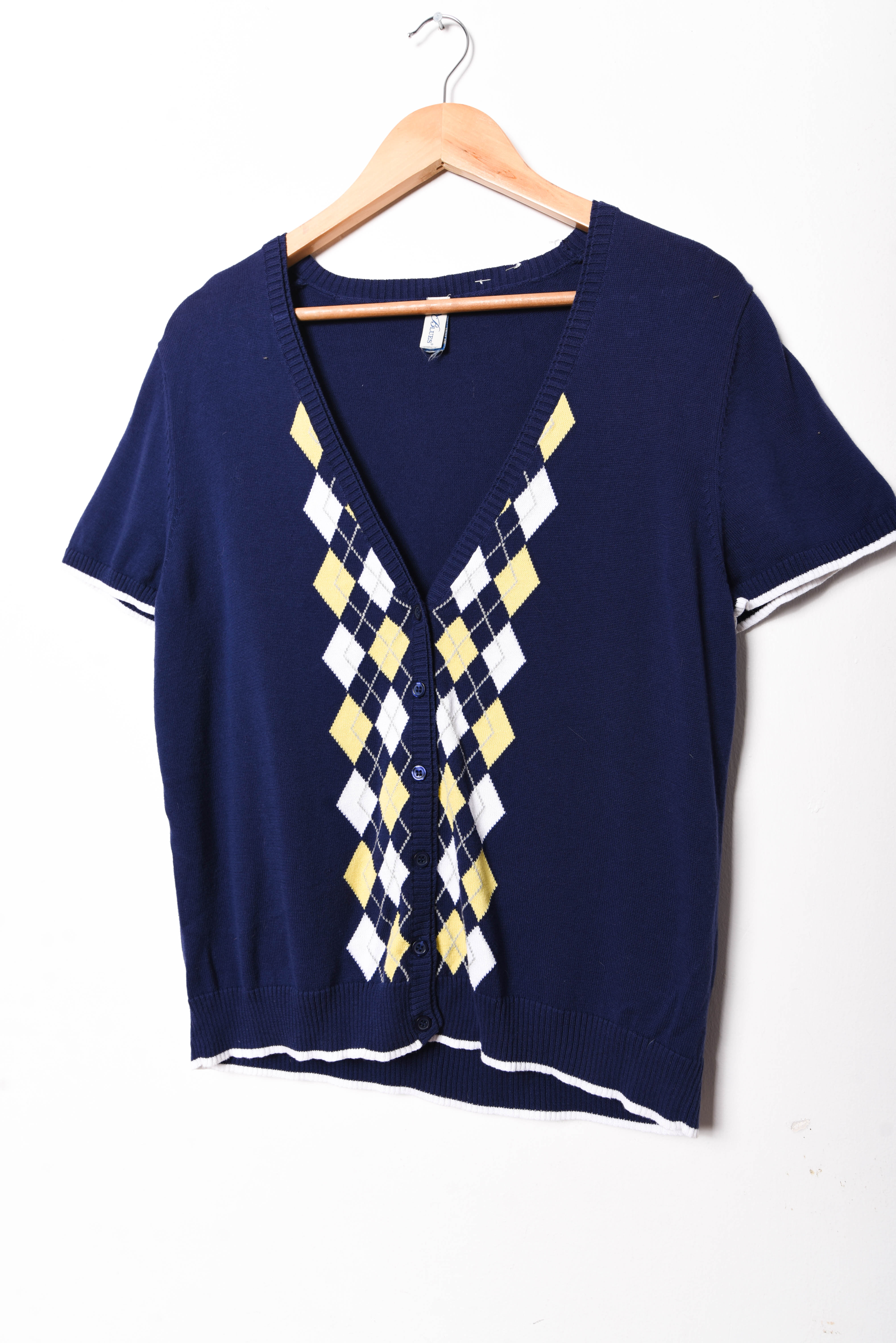 Cardigan azul rombos