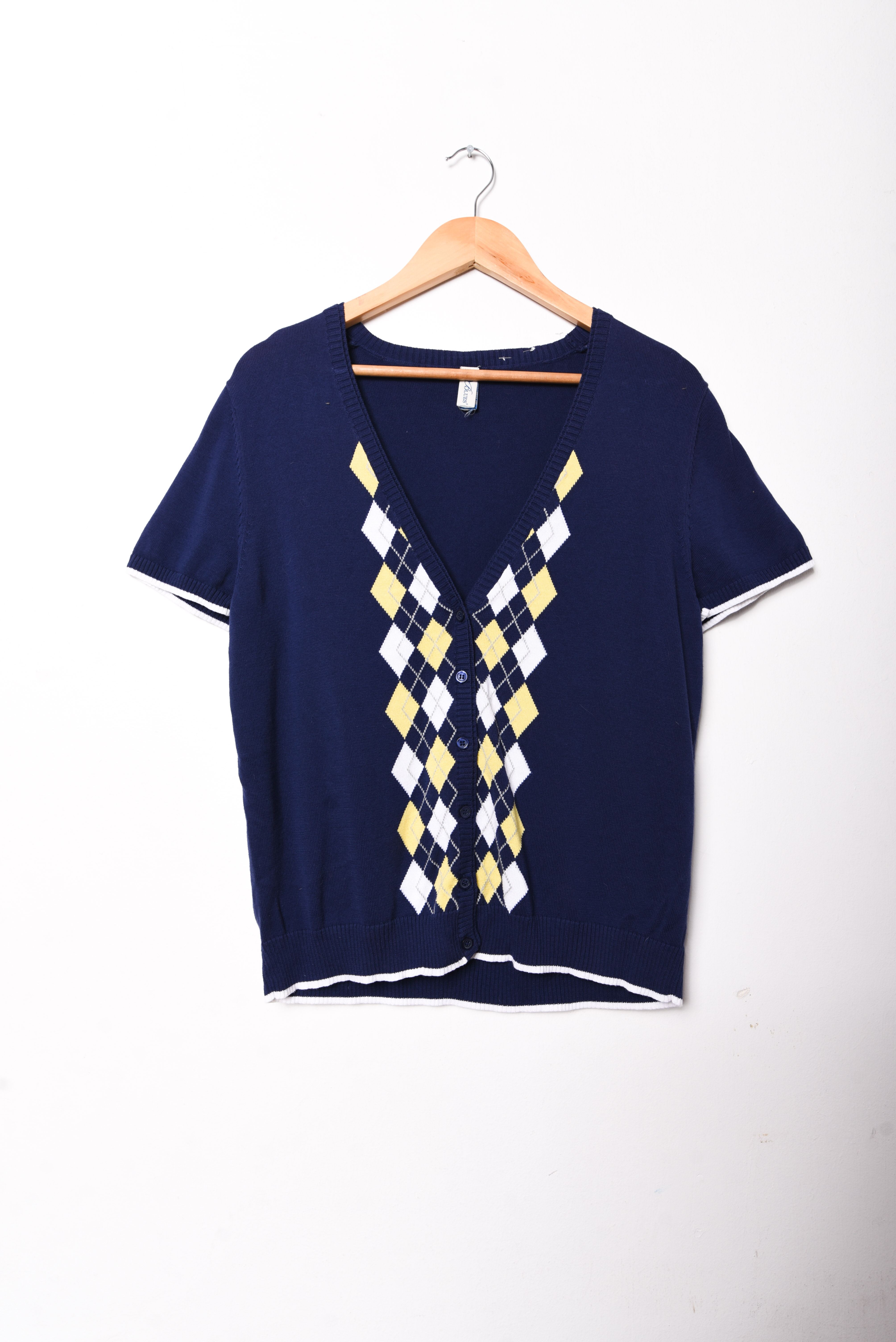 Cardigan azul rombos