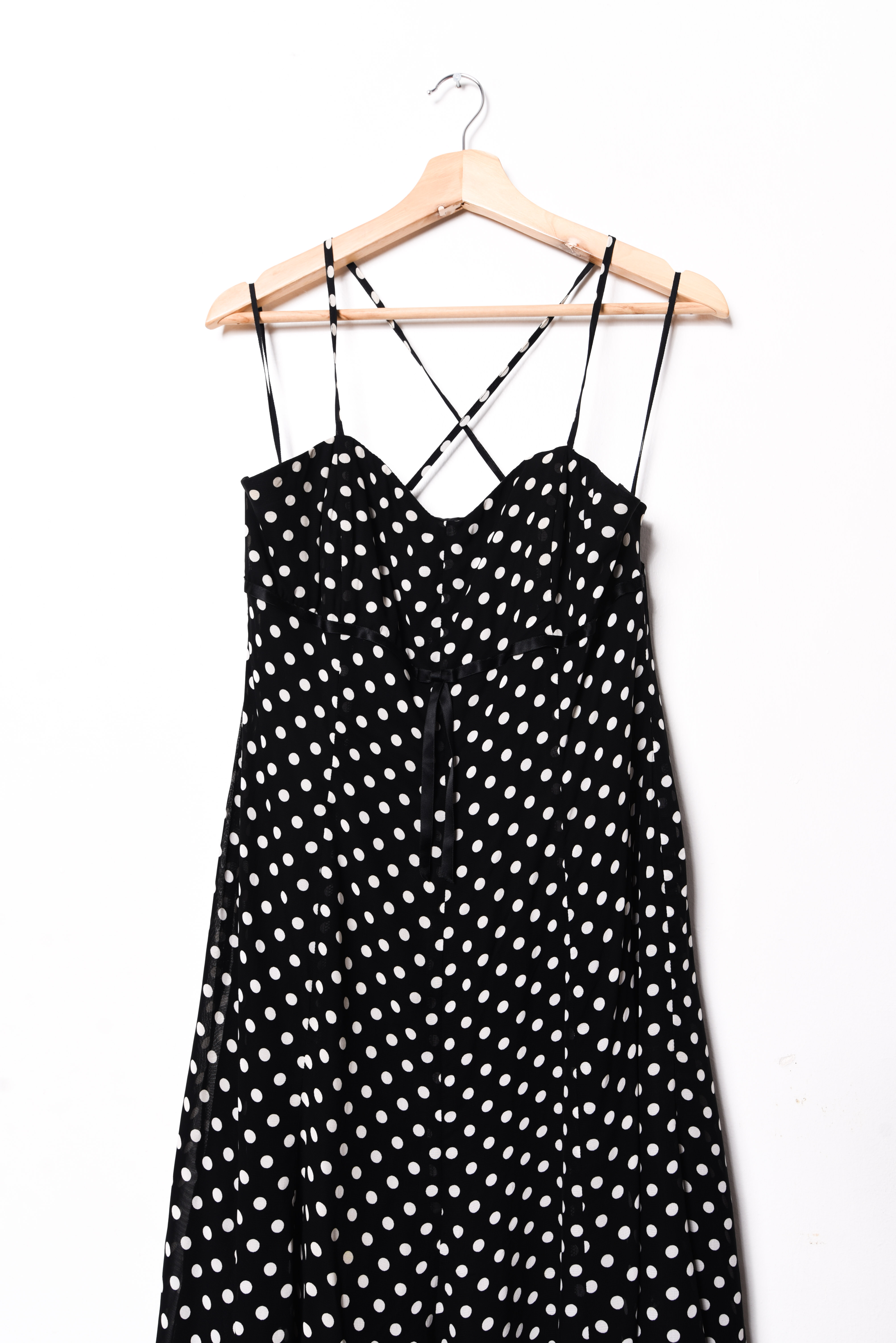 Vestido negro polka dots 