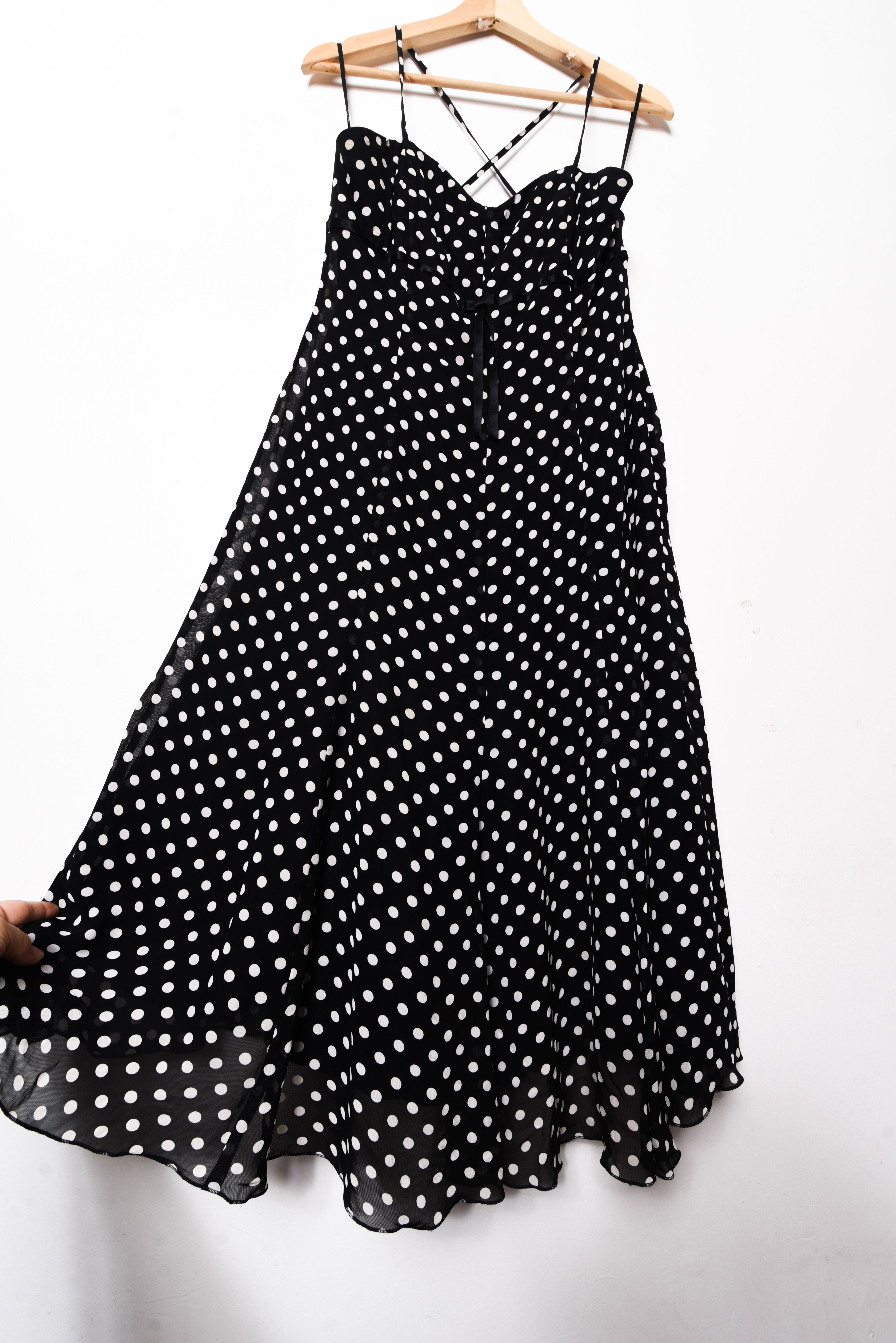 Vestido negro polka dots 
