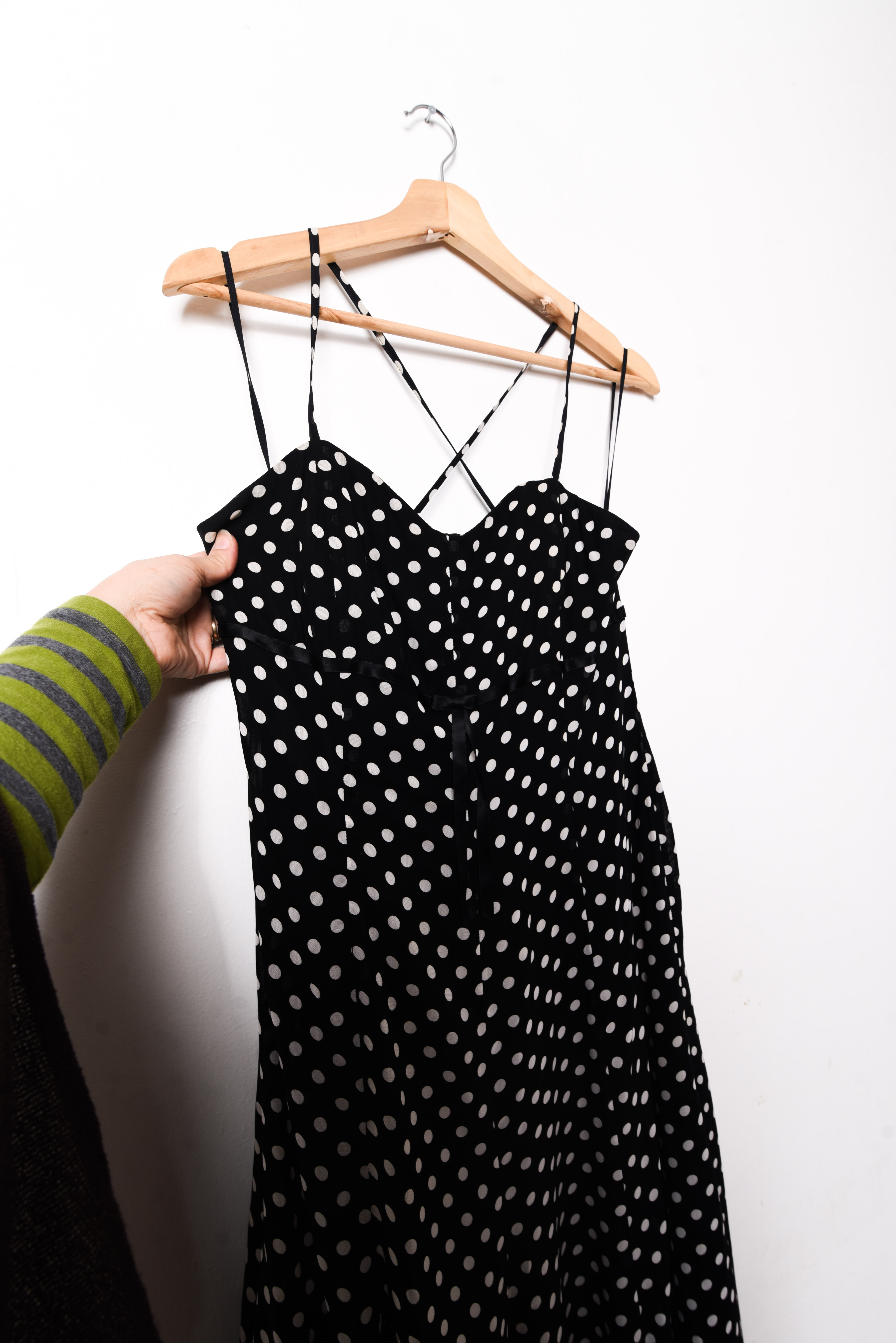 Vestido negro polka dots 