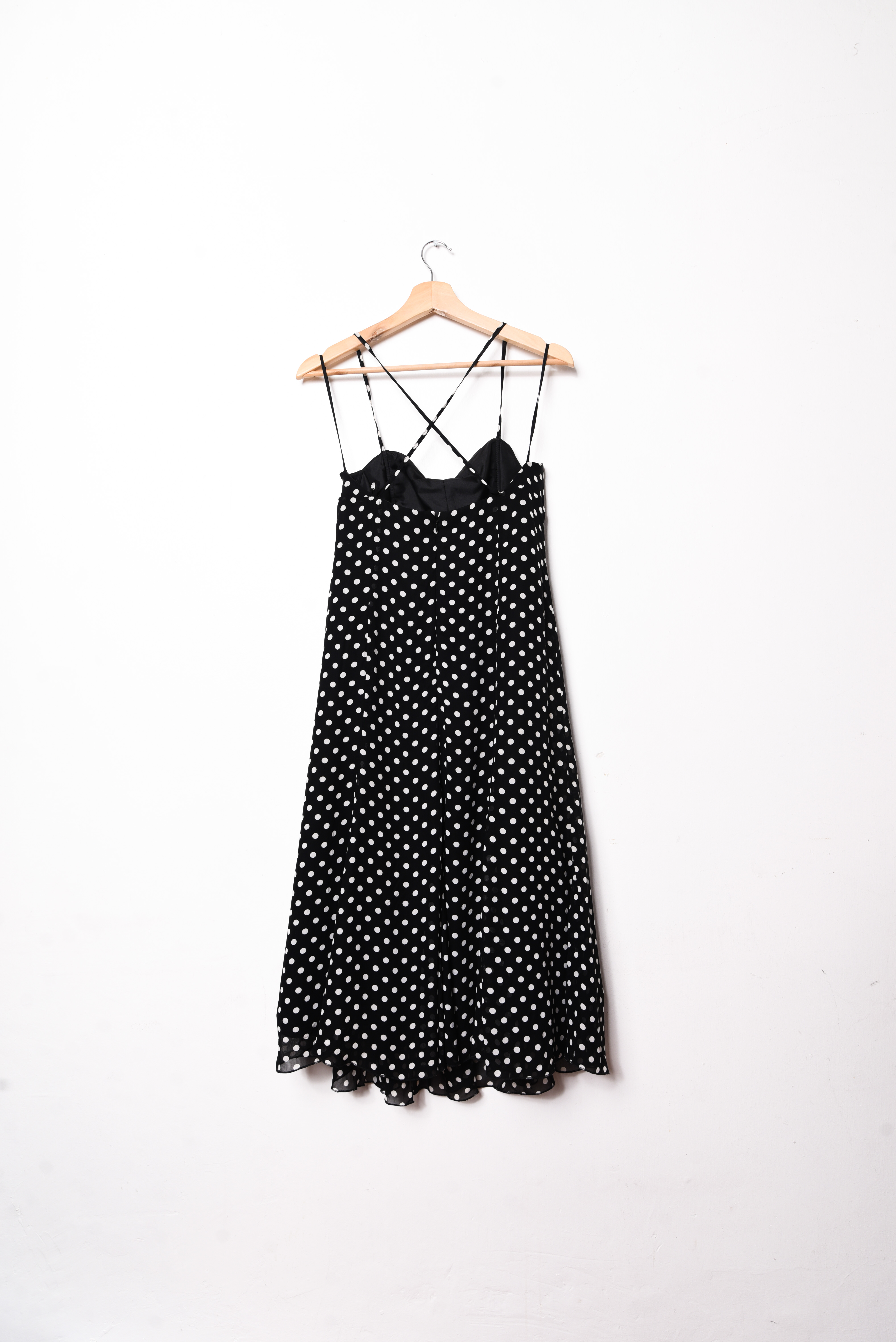 Vestido negro polka dots 