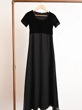 Maxi vestido black velvet