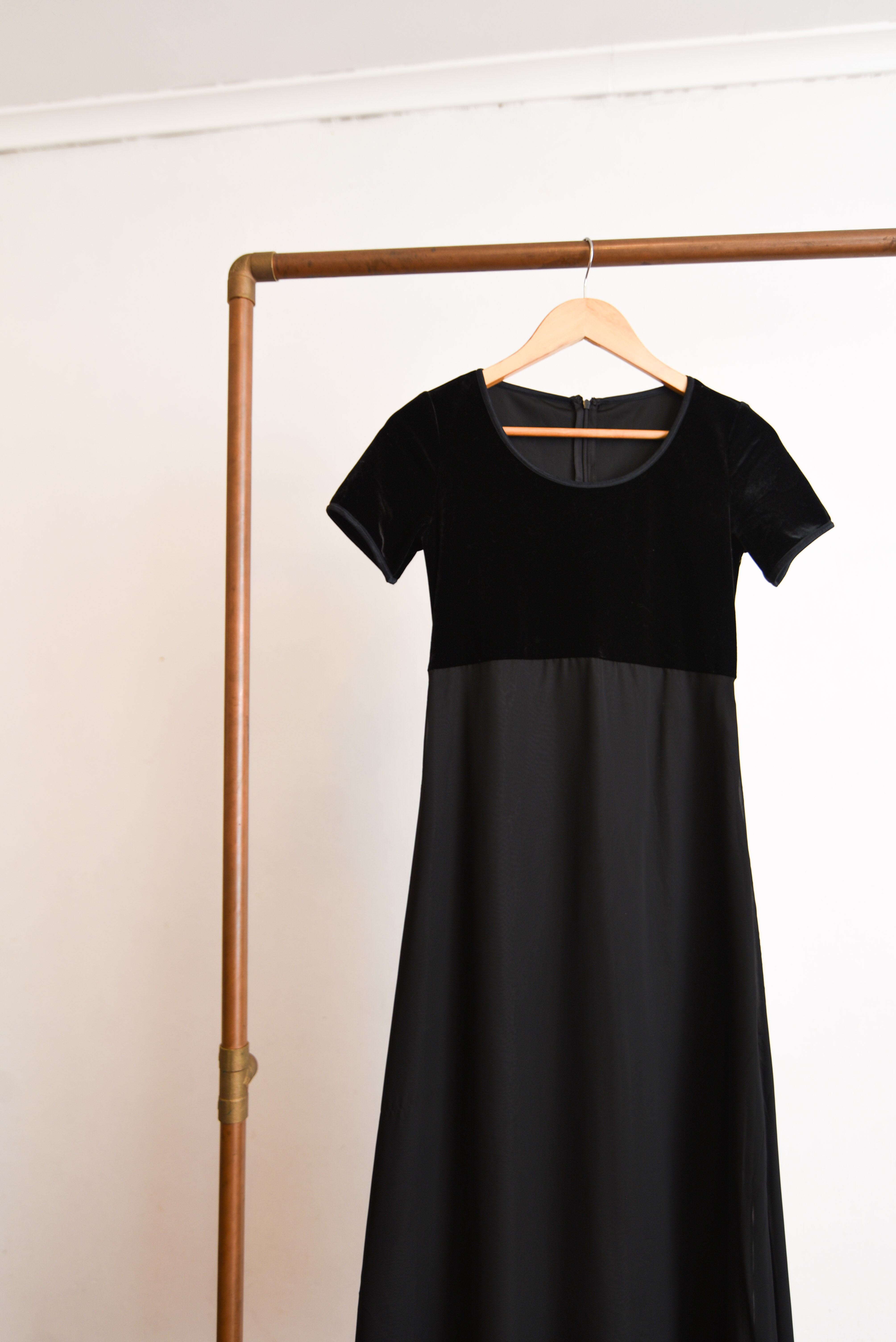 Maxi vestido black velvet