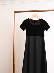 Maxi vestido black velvet