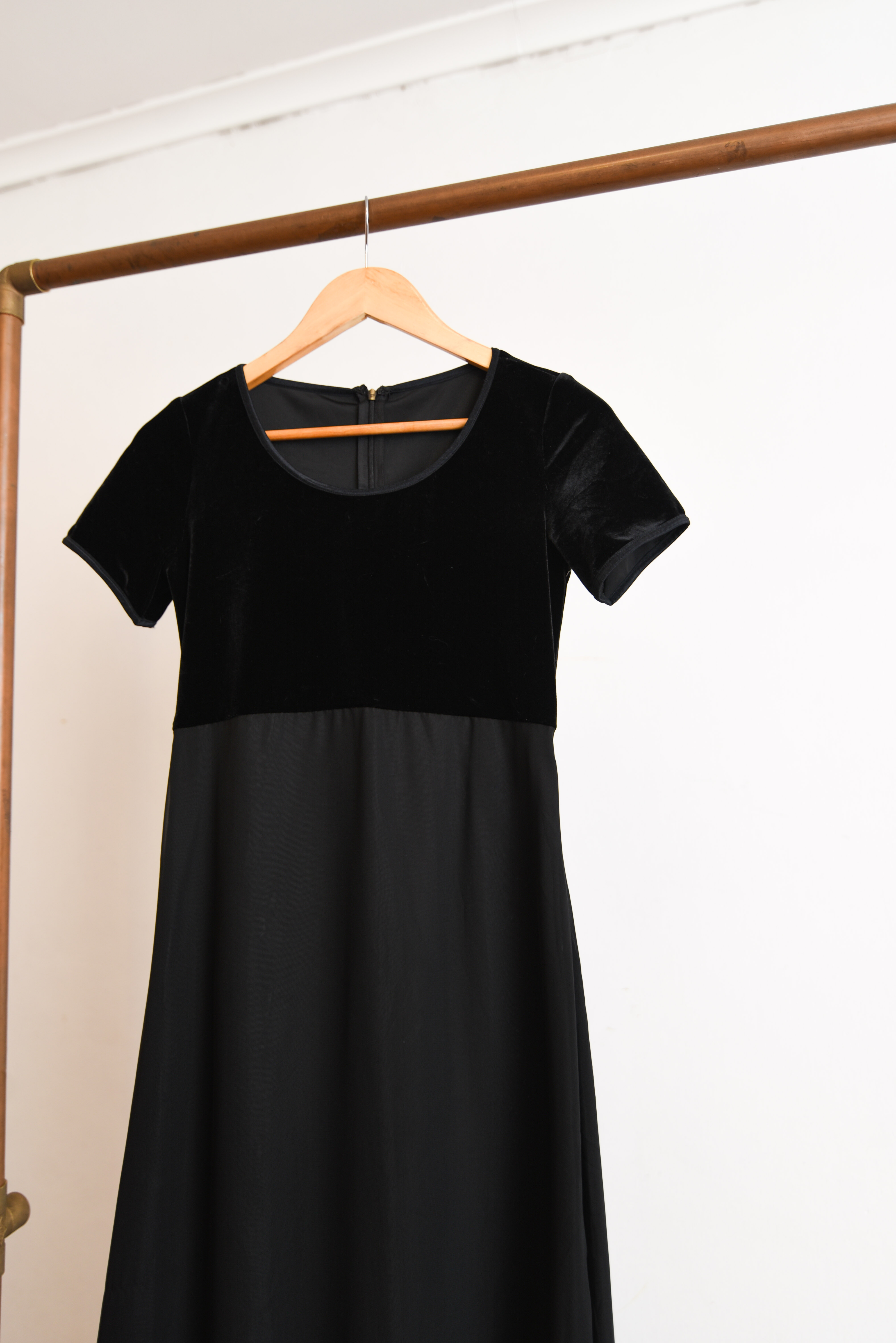 Maxi vestido black velvet