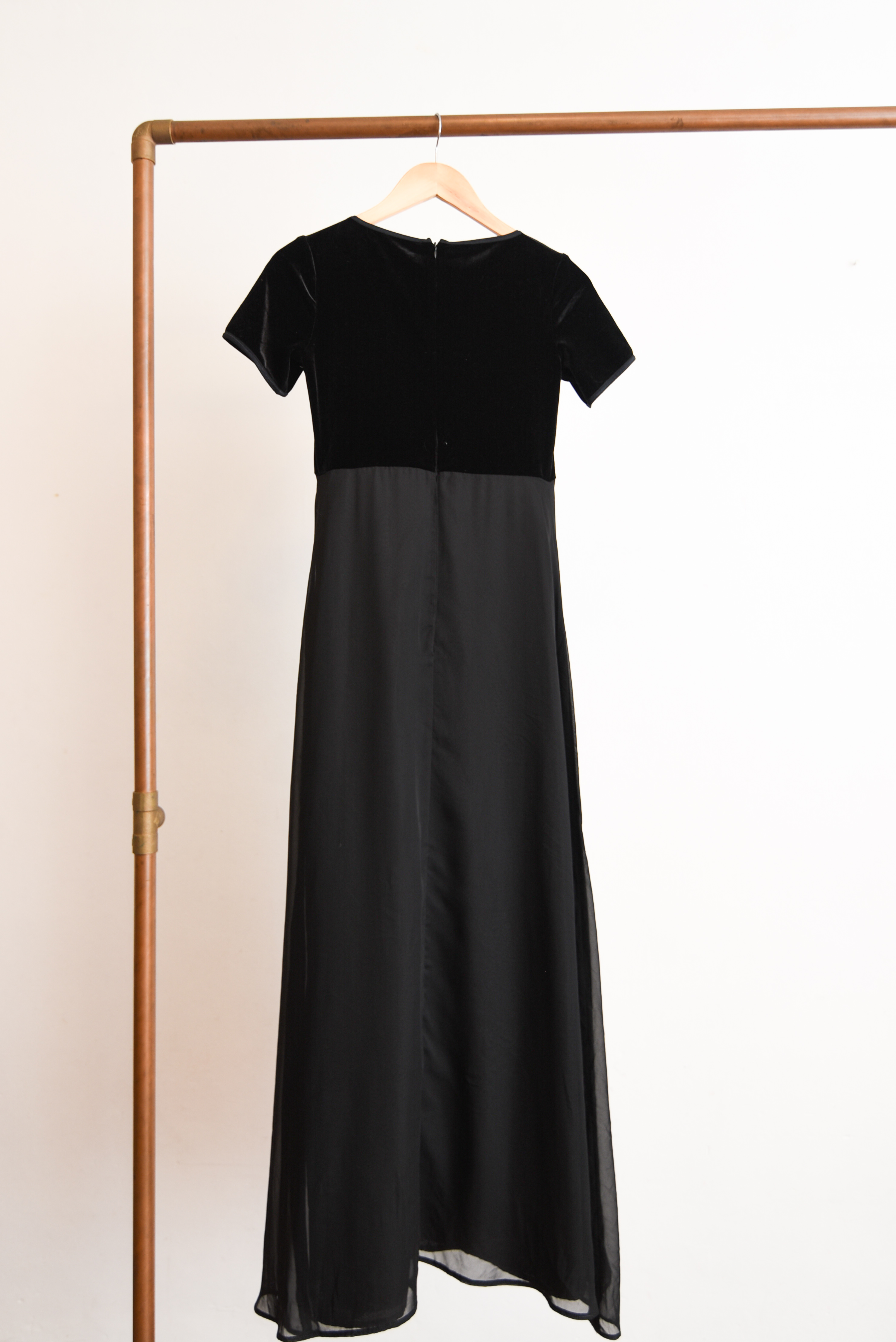 Maxi vestido black velvet