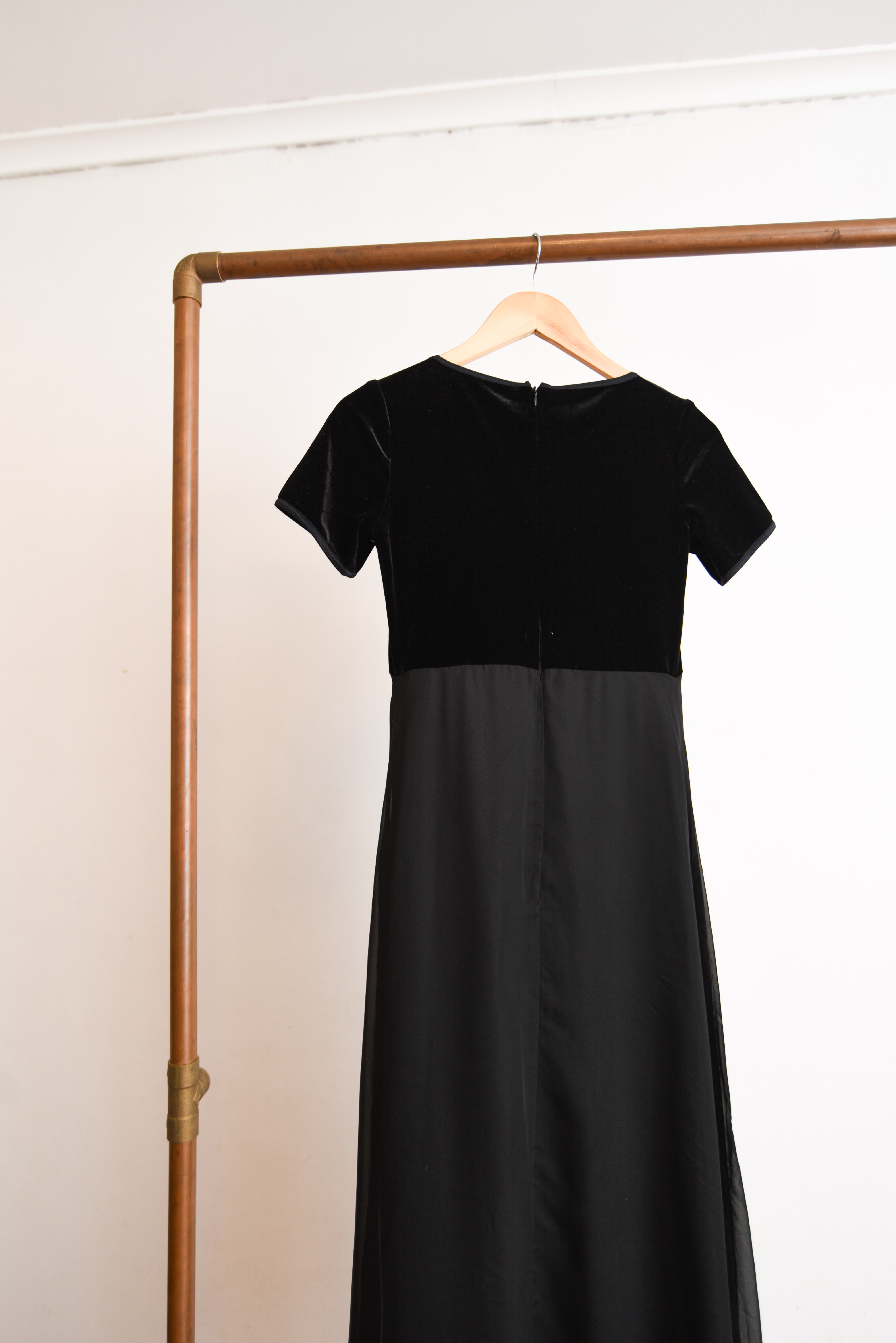 Maxi vestido black velvet