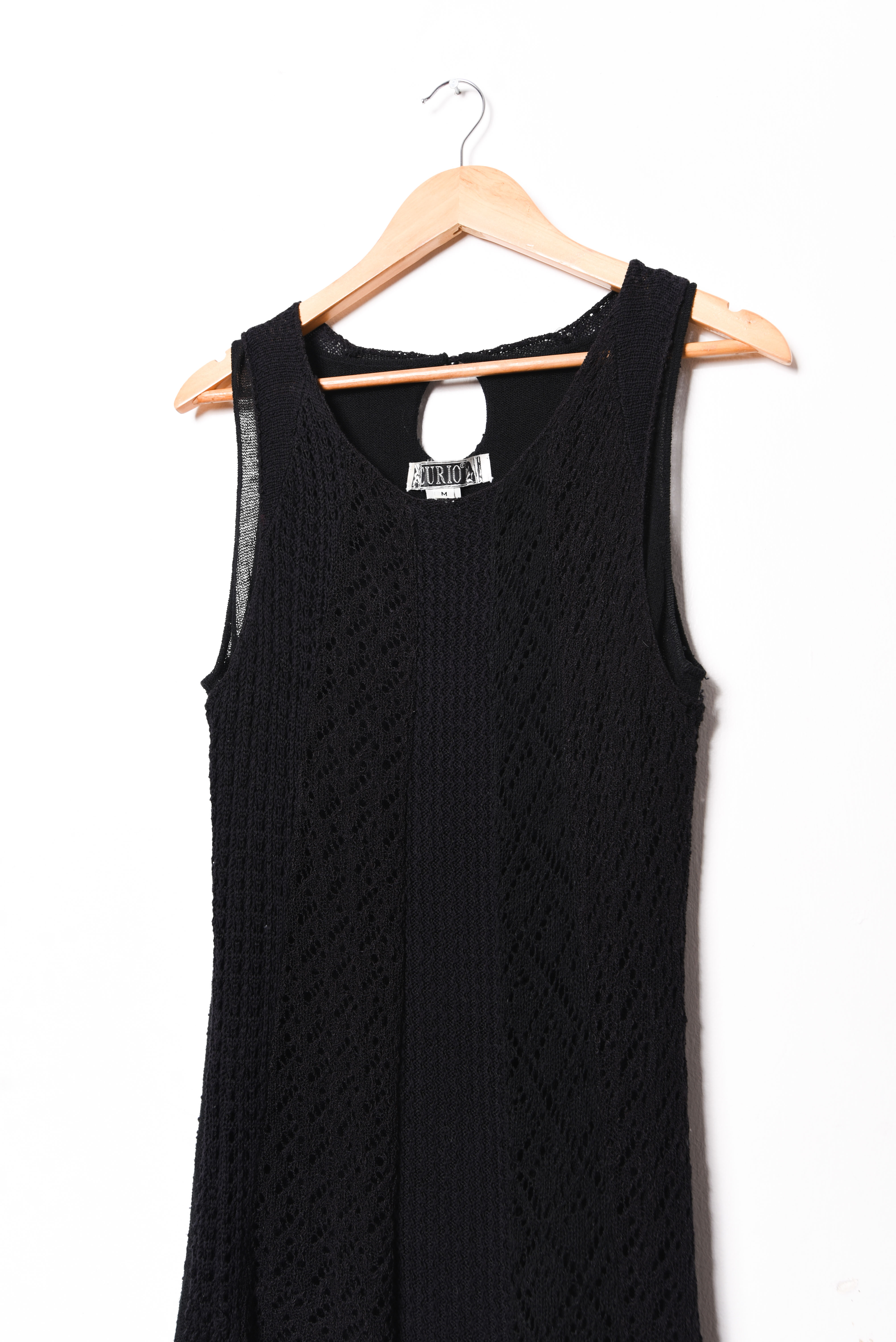 Mini vestido negro tejido 90s
