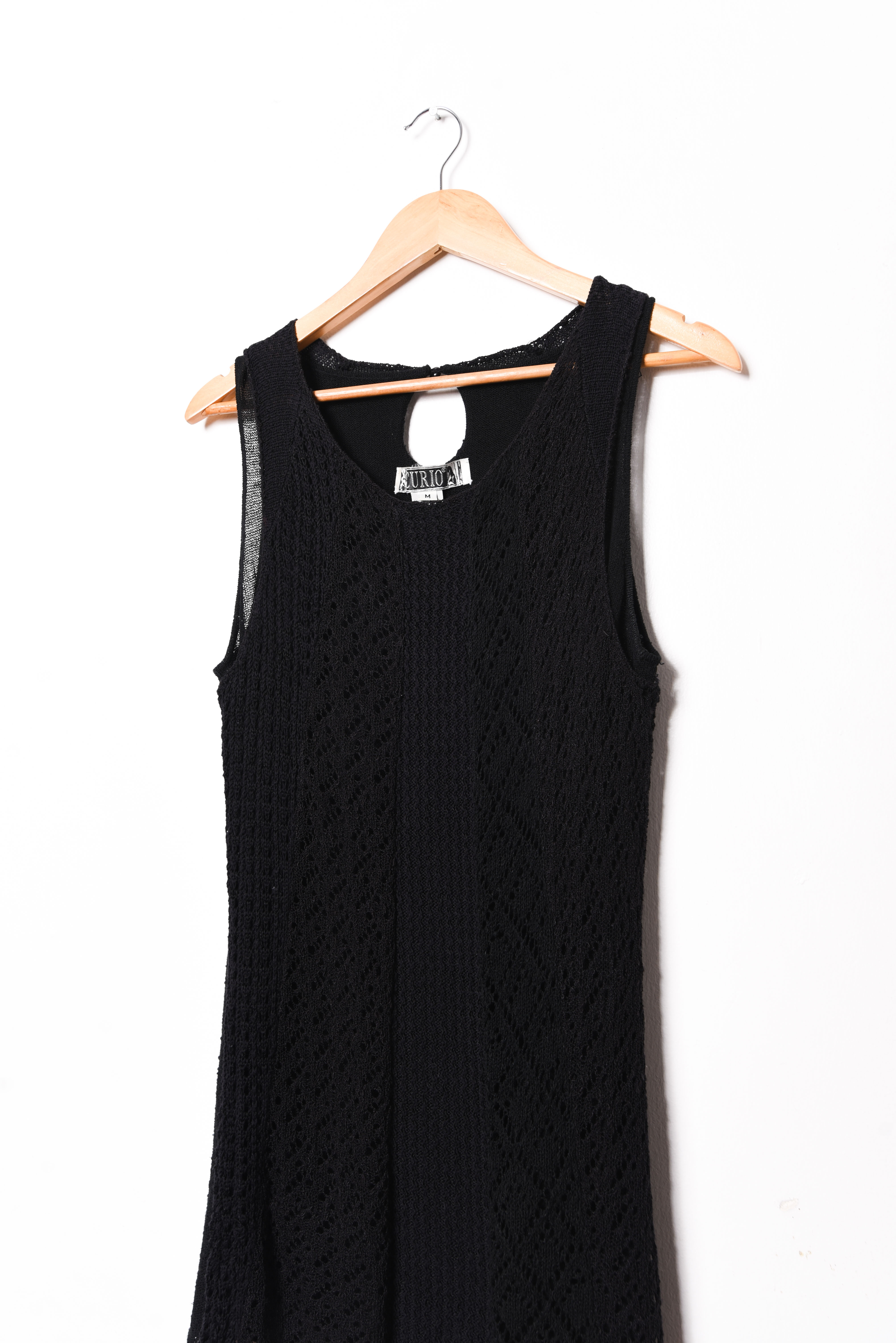 Mini vestido negro tejido 90s