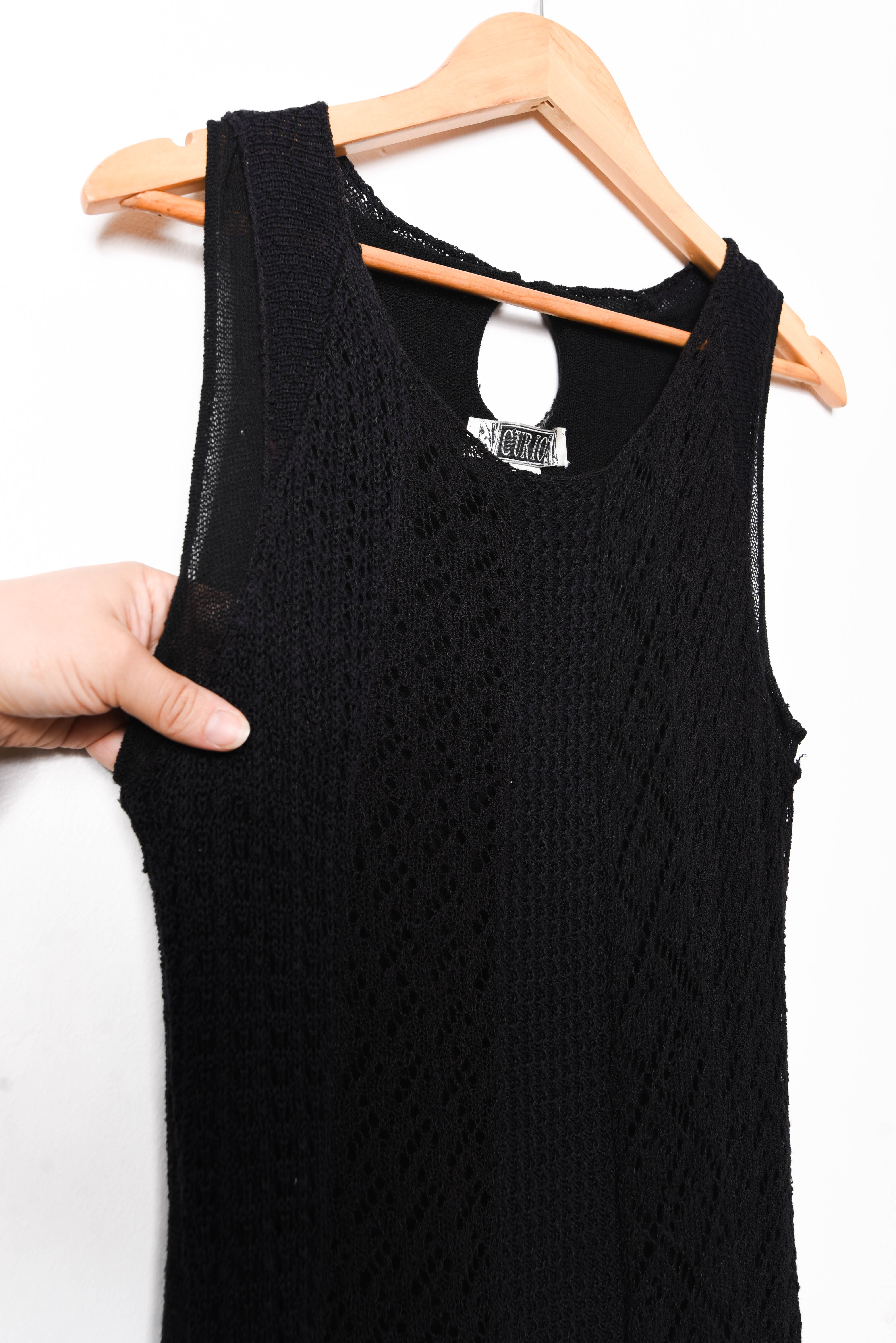 Mini vestido negro tejido 90s