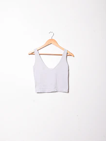 Croptop acanalado blanco invierno