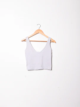 Croptop acanalado blanco invierno