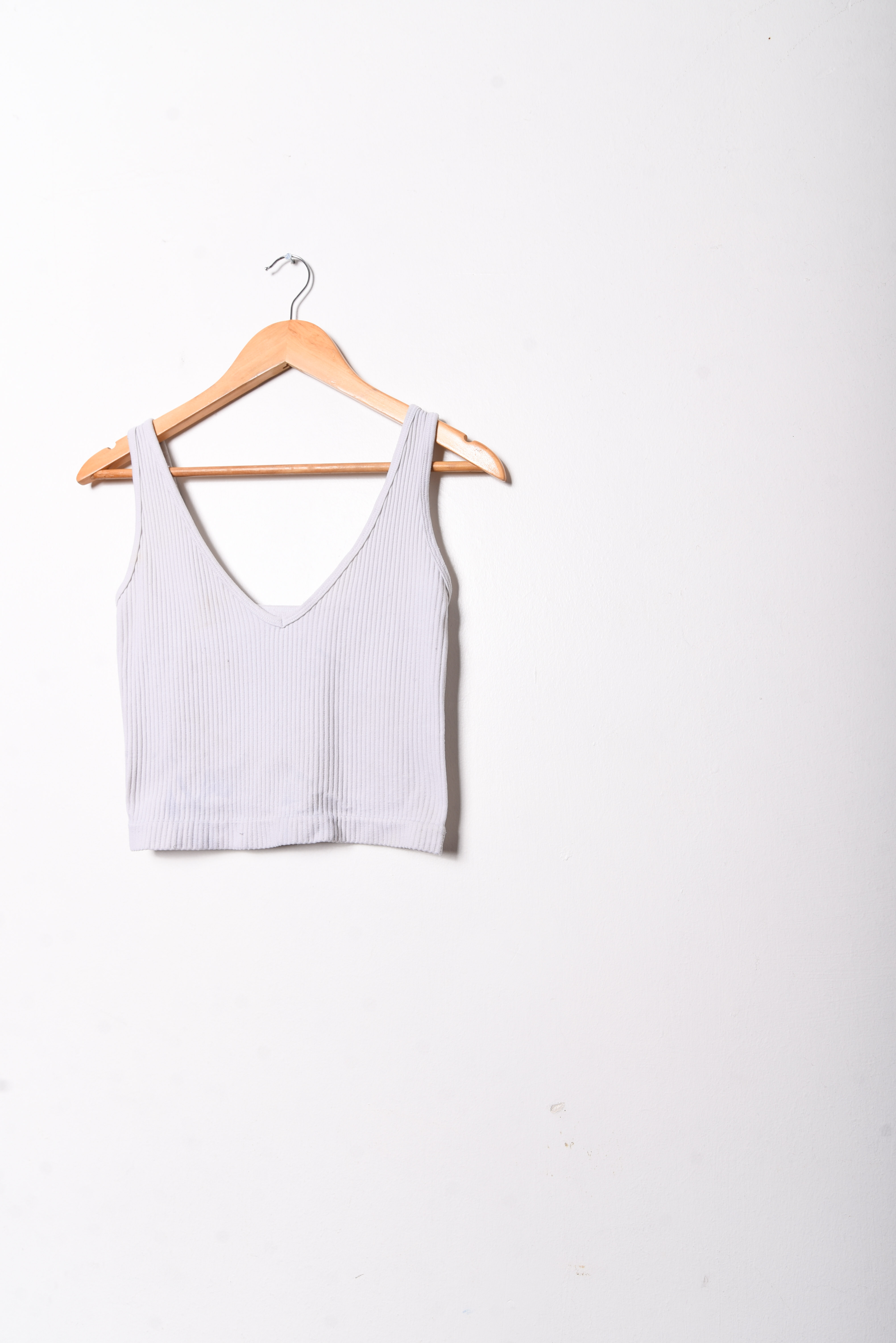 Croptop acanalado blanco invierno