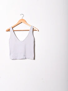 Croptop acanalado blanco invierno