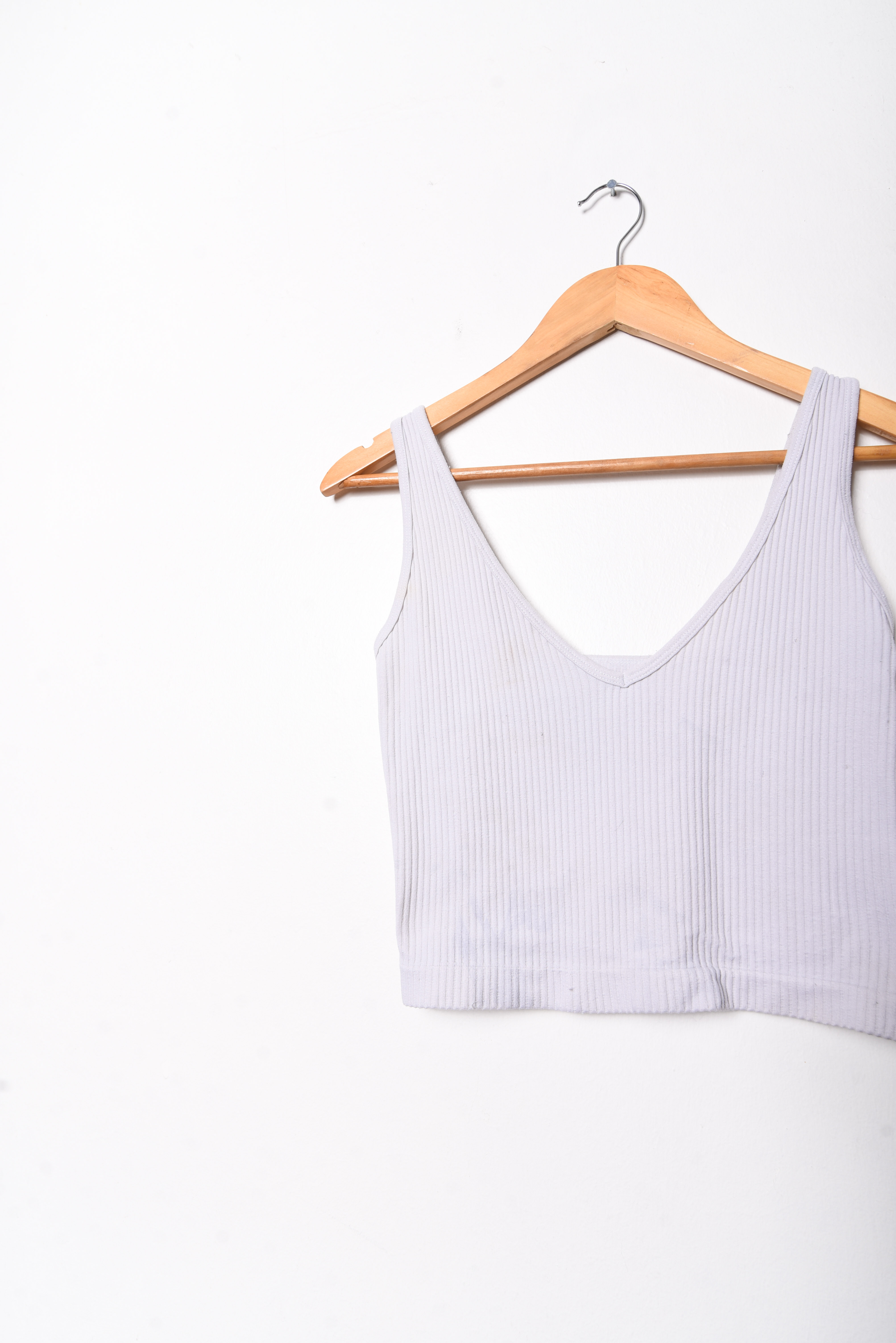 Croptop acanalado blanco invierno