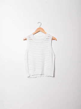 Top tejido blanco