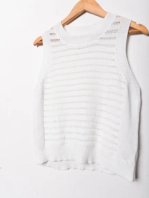 Top tejido blanco