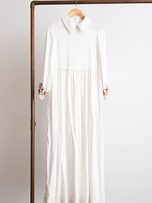Maxi vestido blanco bordado