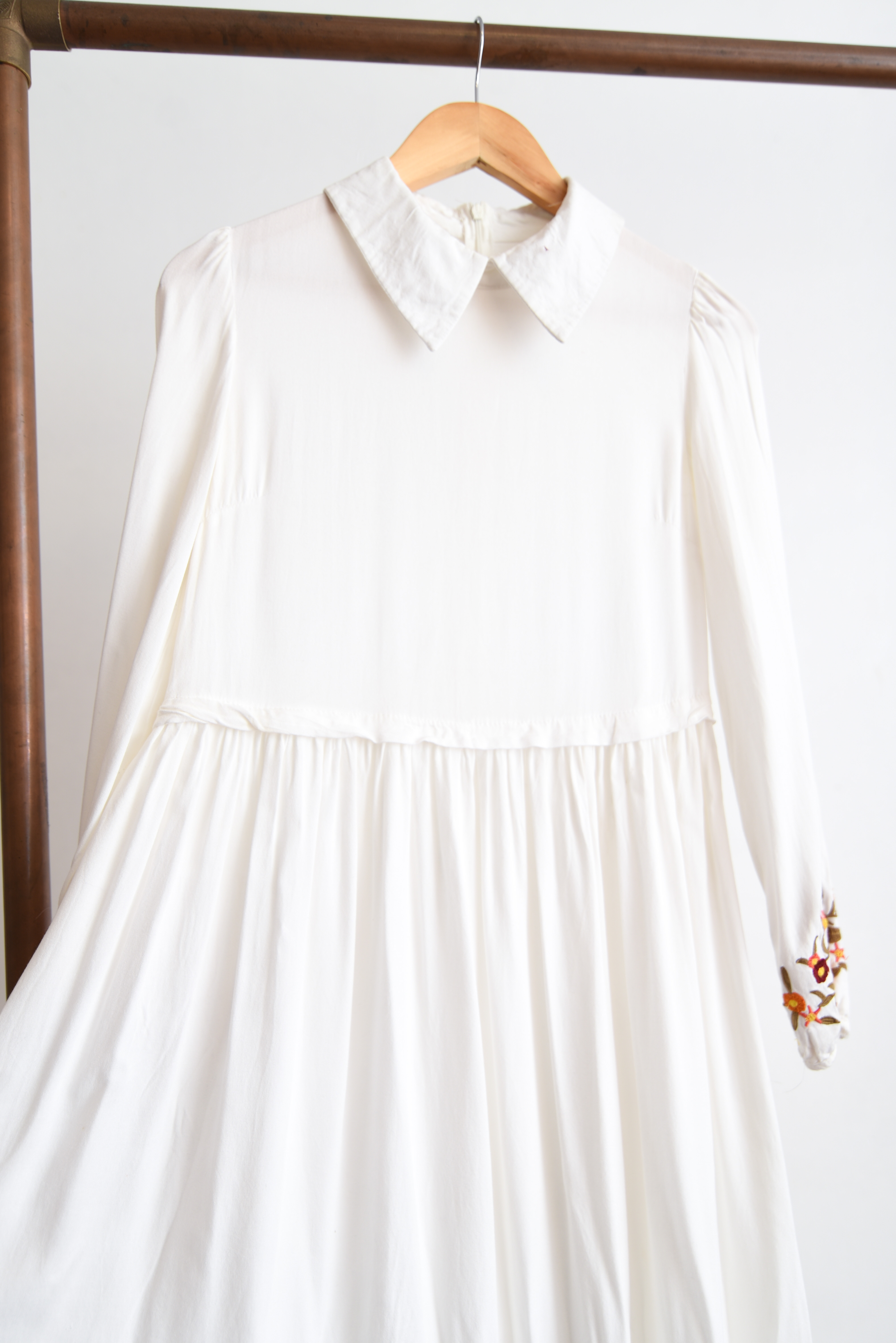 Maxi vestido blanco bordado