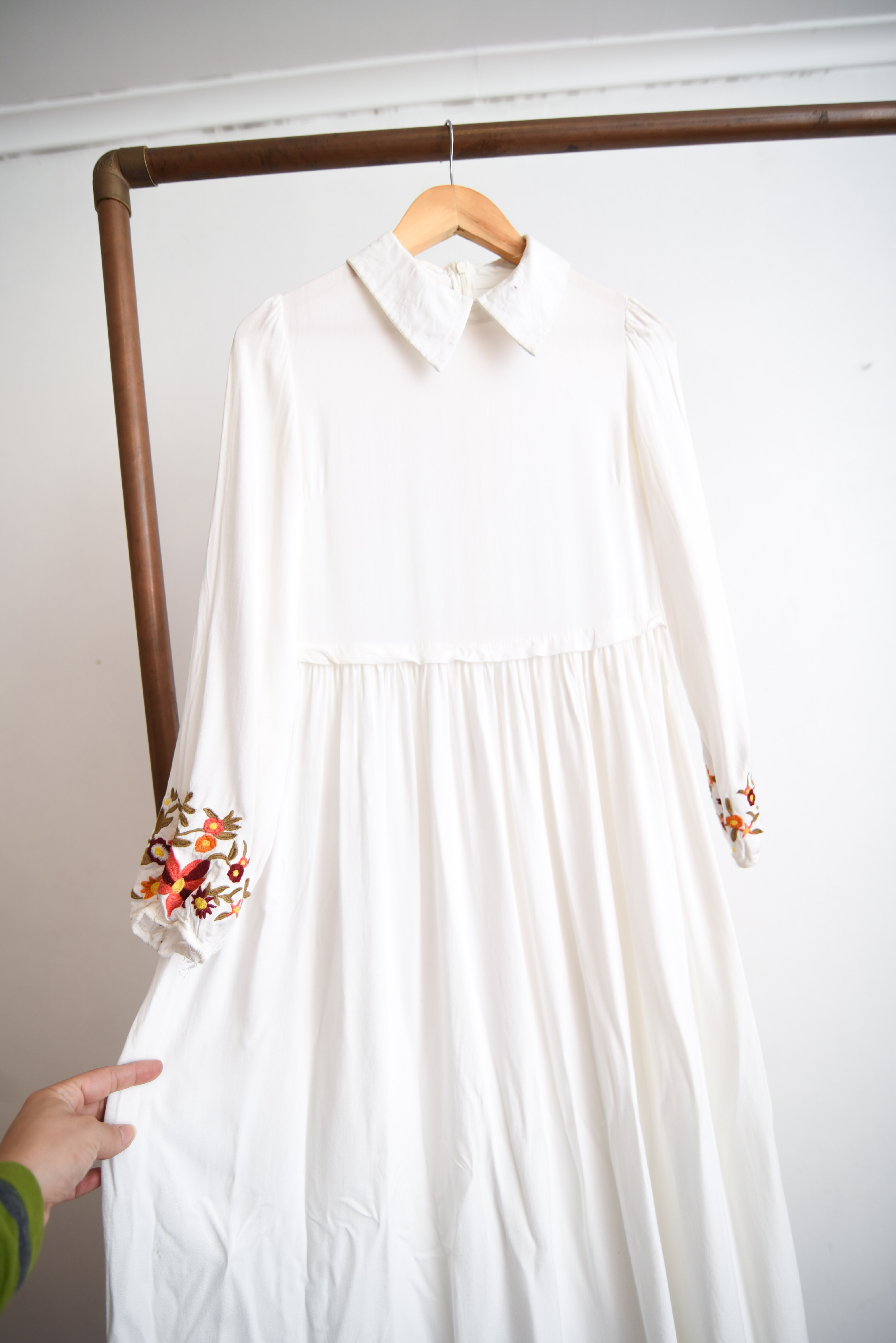Maxi vestido blanco bordado