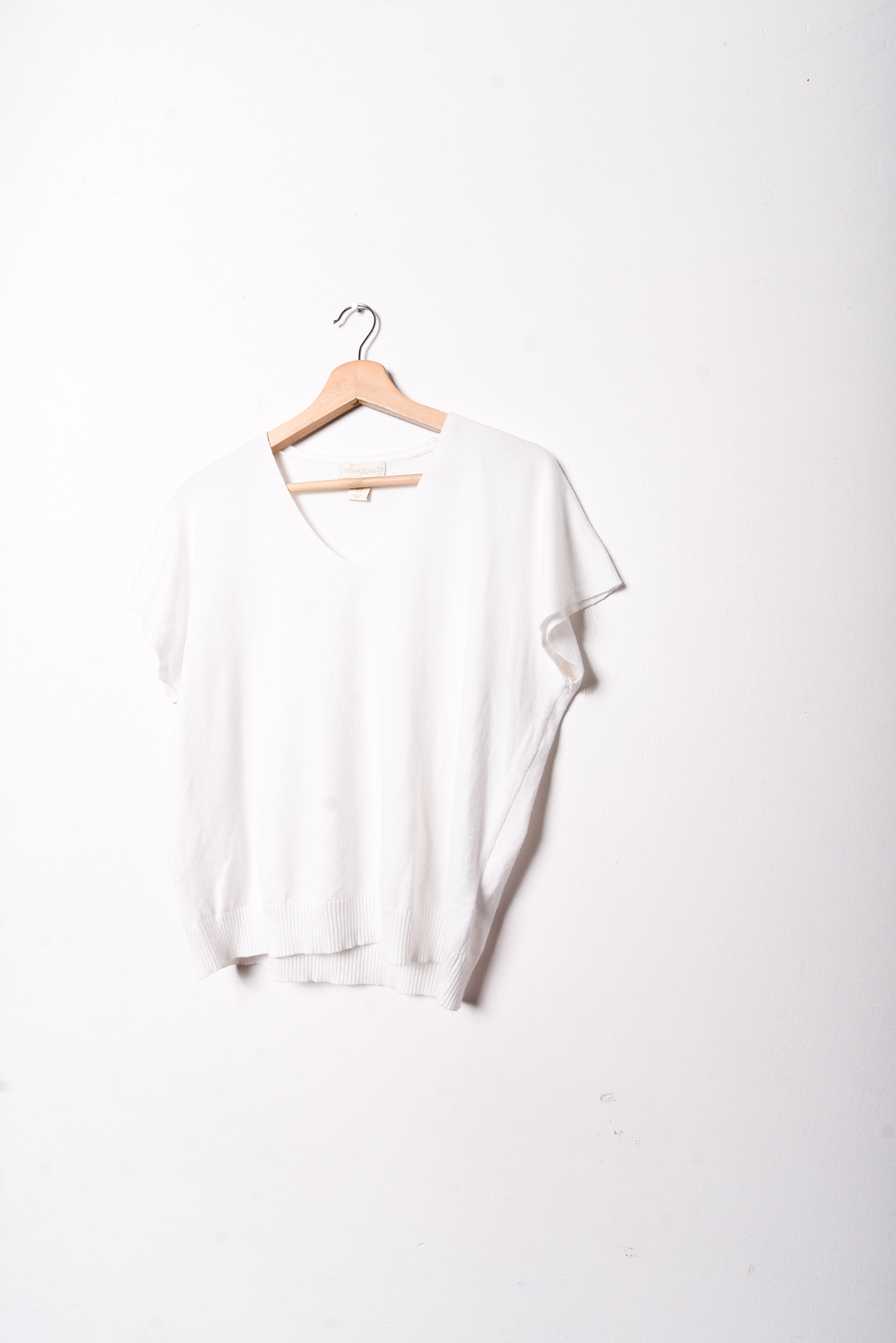 Polera tejida blanca