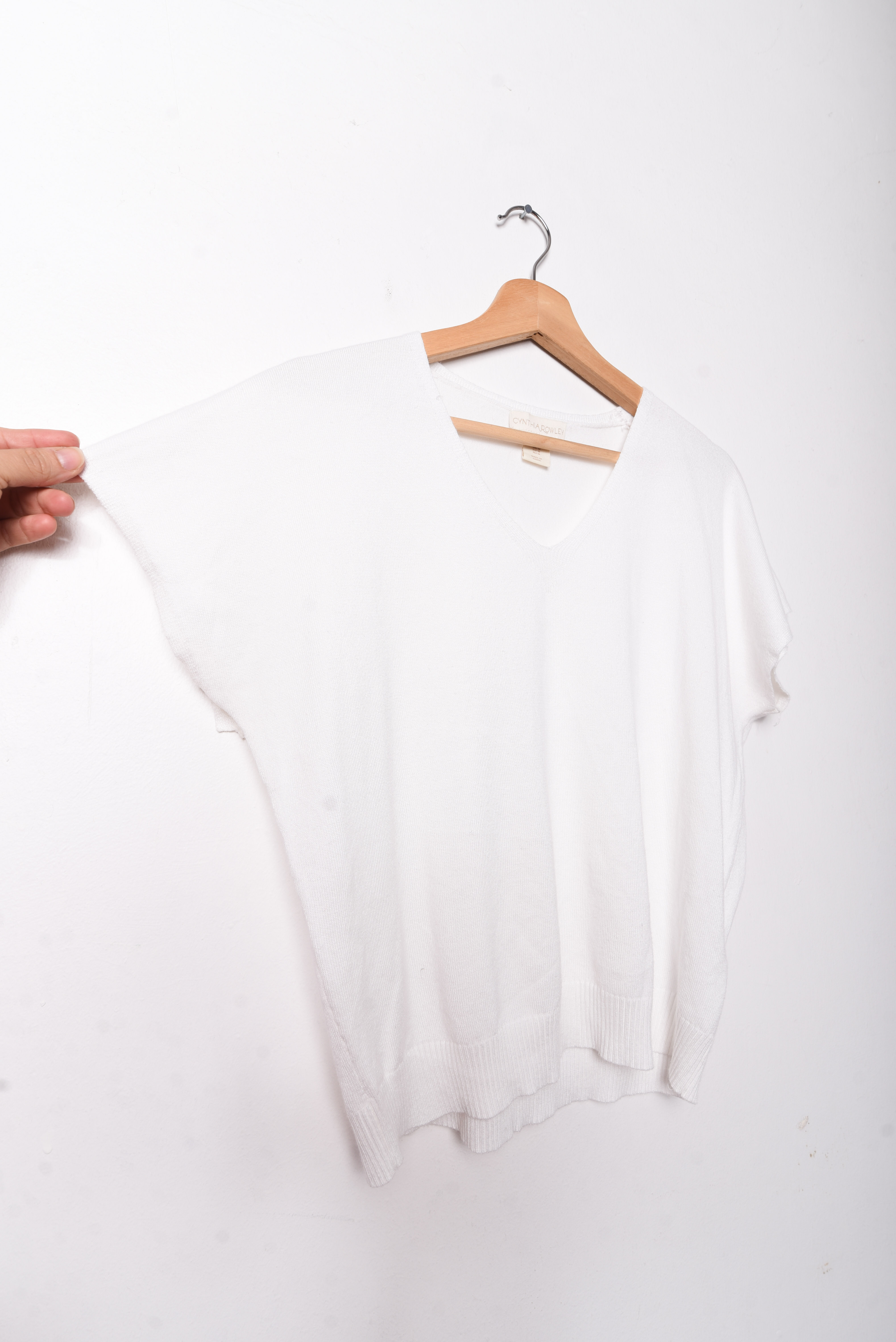 Polera tejida blanca
