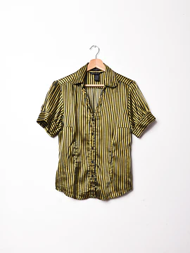 Blusa satín rayada green