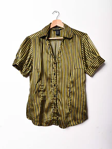 Blusa satín rayada green