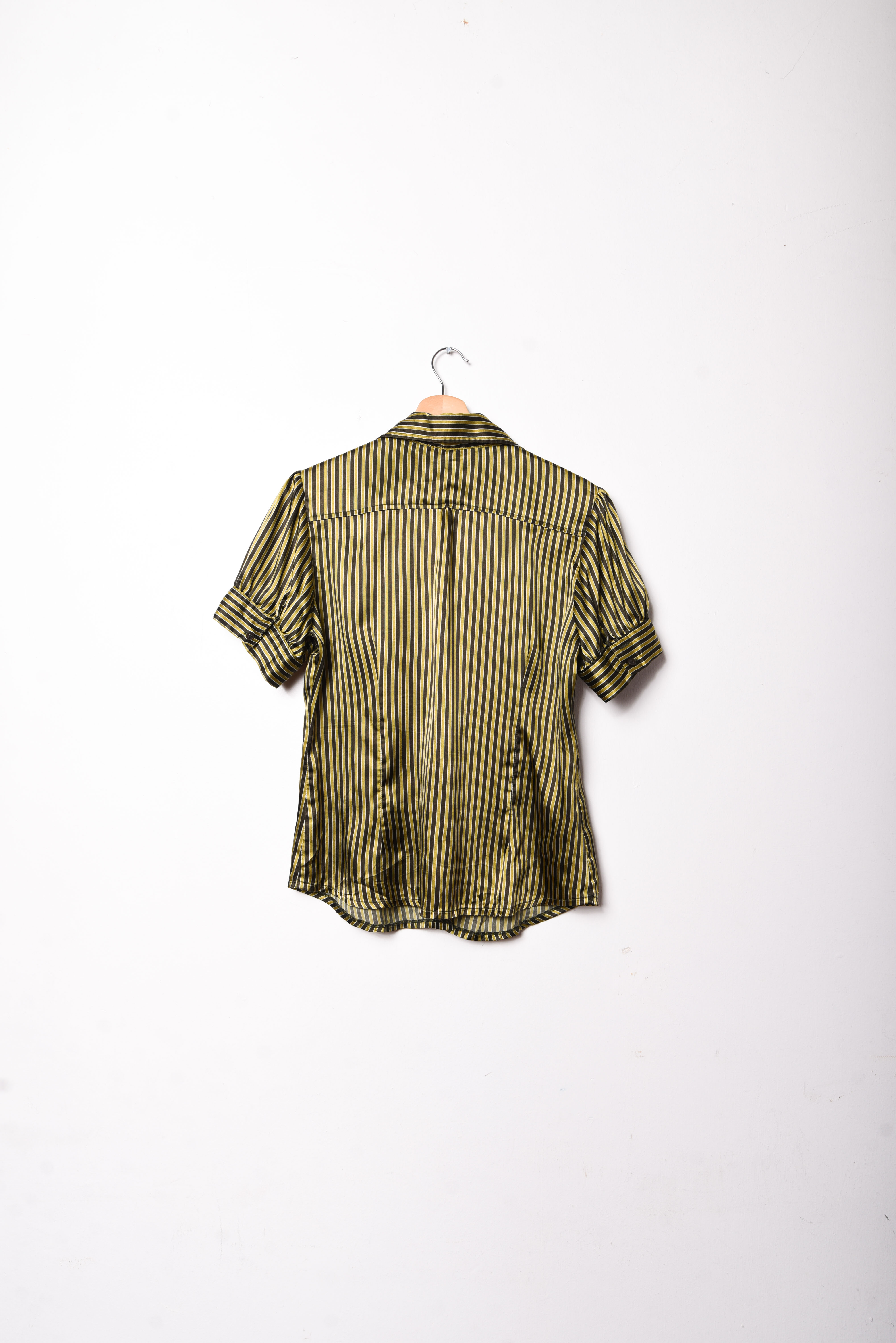 Blusa satín rayada green