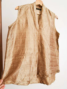 Blusa café silk tornasol