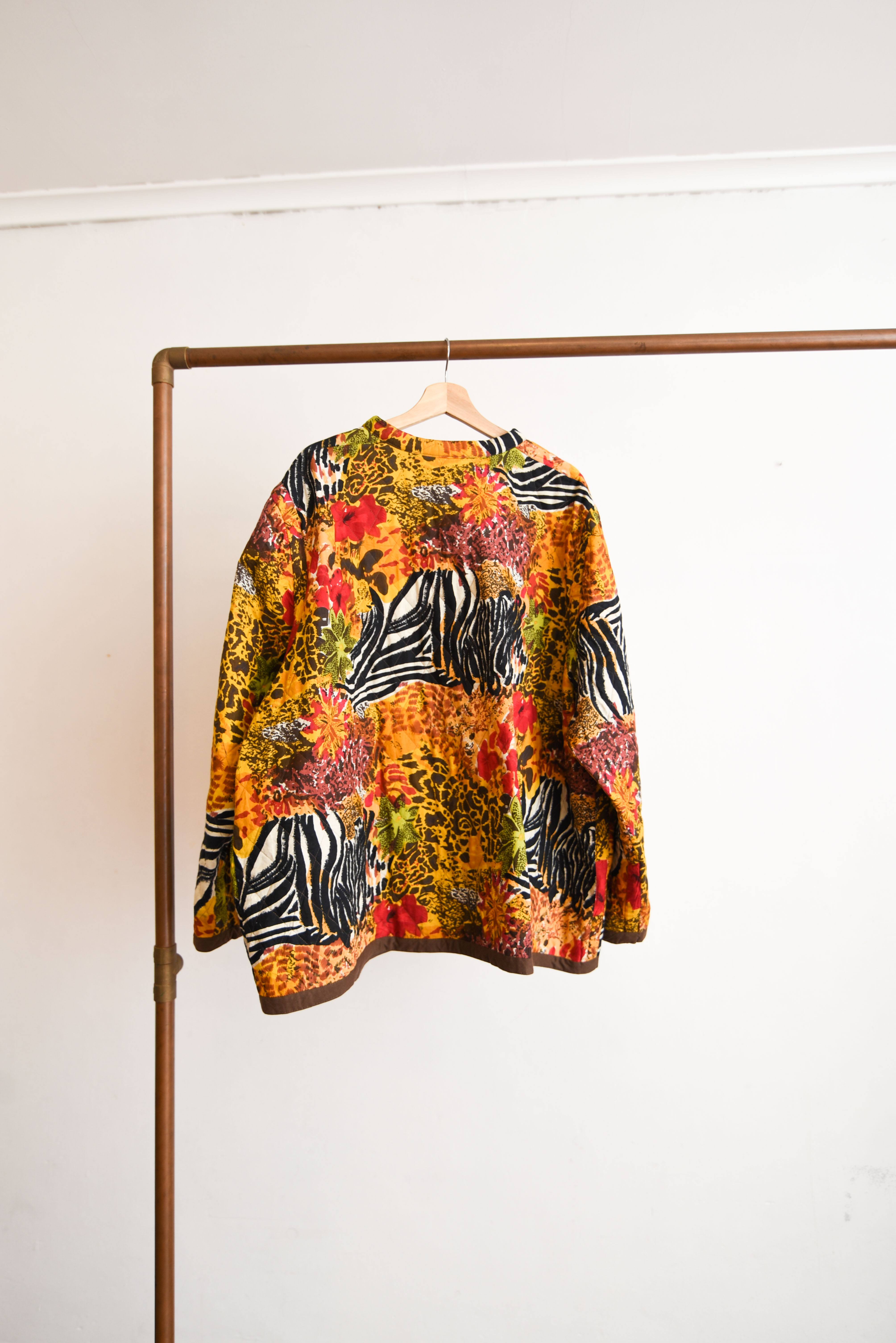 Chaqueta reversible quilted animal print
