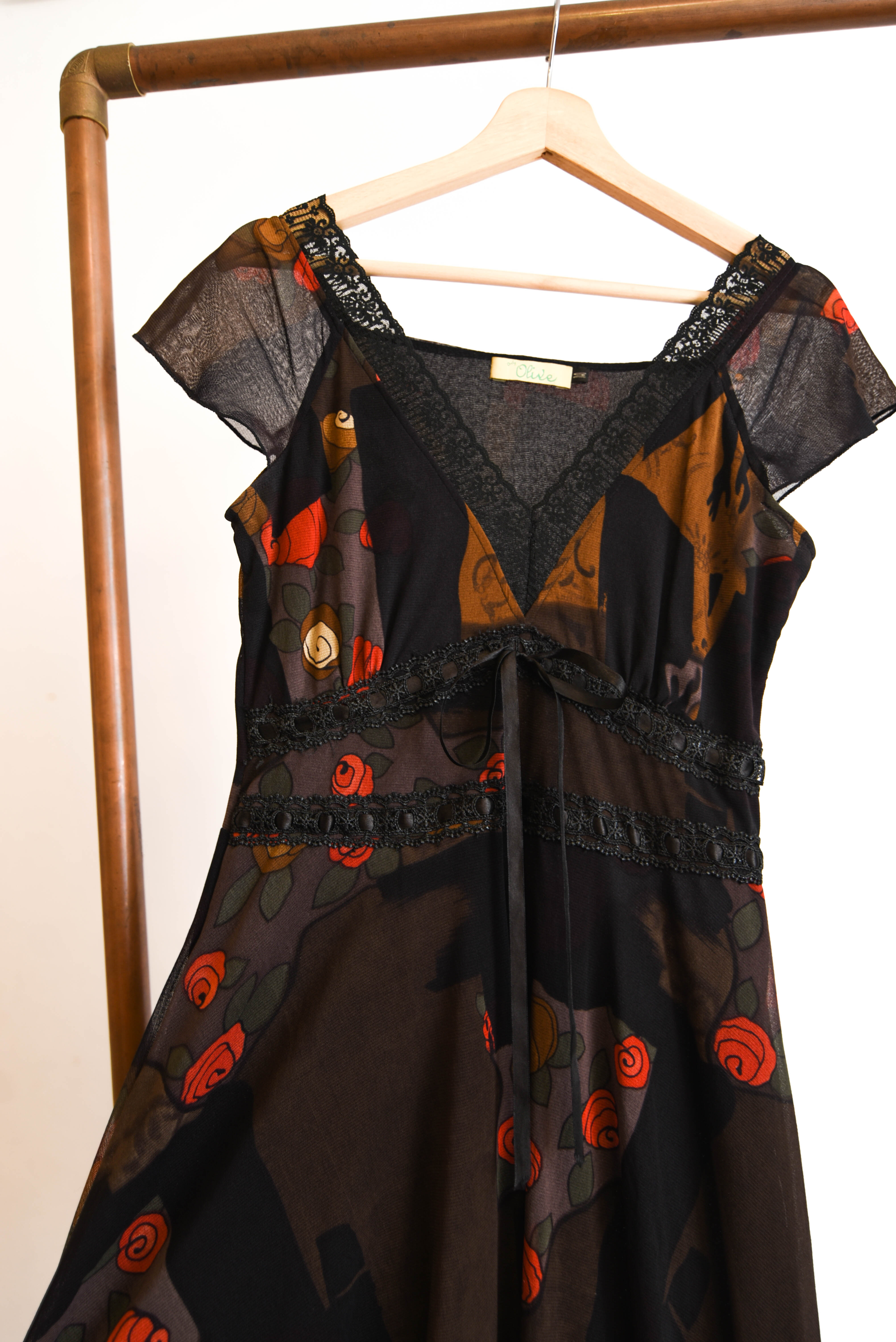 Vestido y2k café y negro 