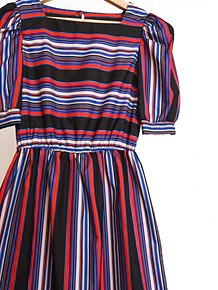 Vestido rayado 80s multicolor