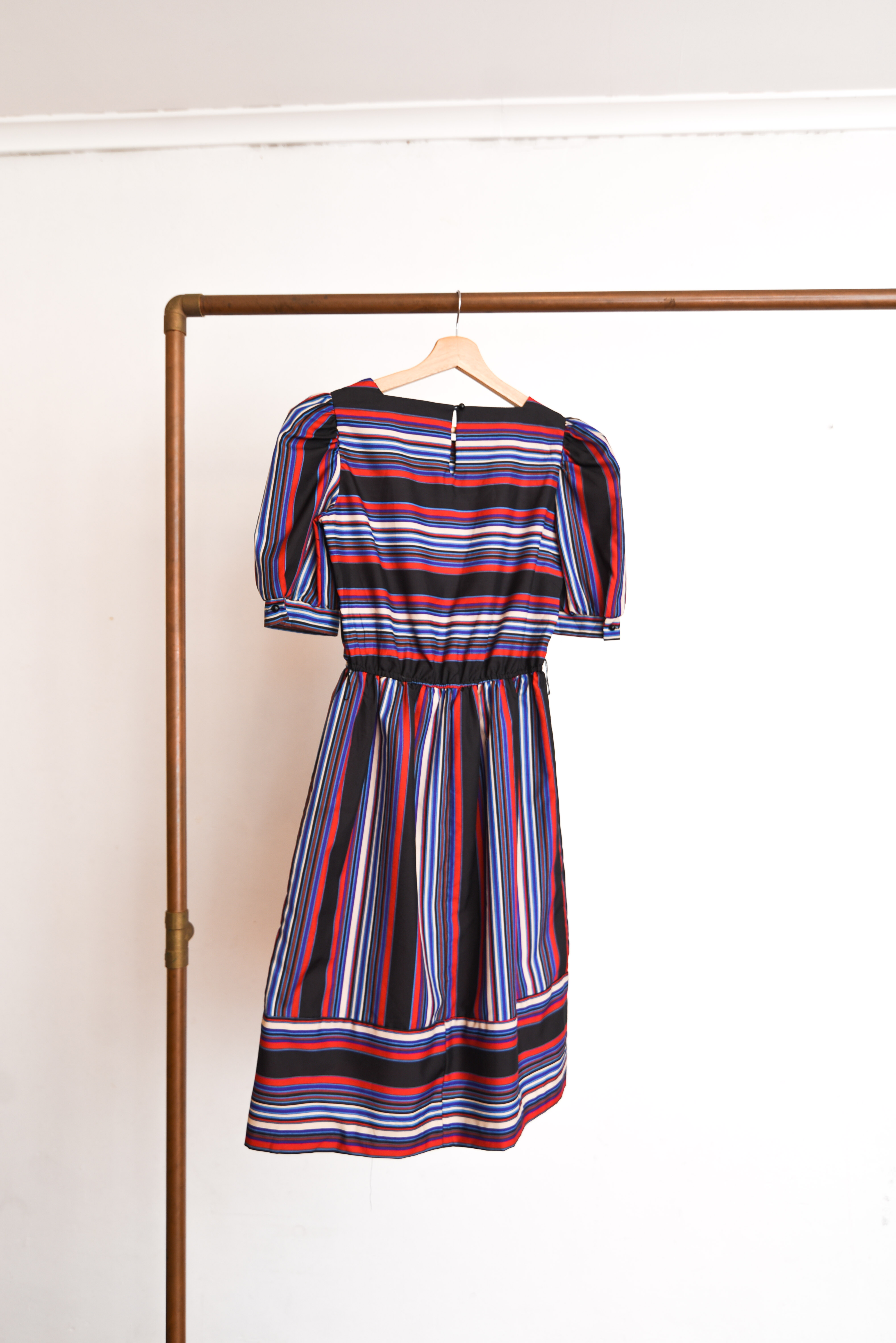 Vestido rayado 80s multicolor